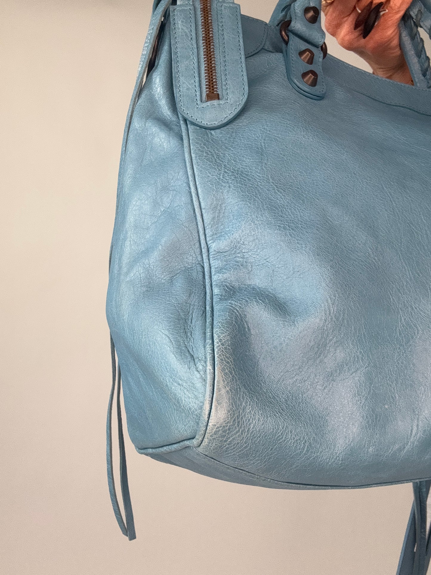 Balenciaga Agneau Classic Velo Bleu - Indigo Hand Bag