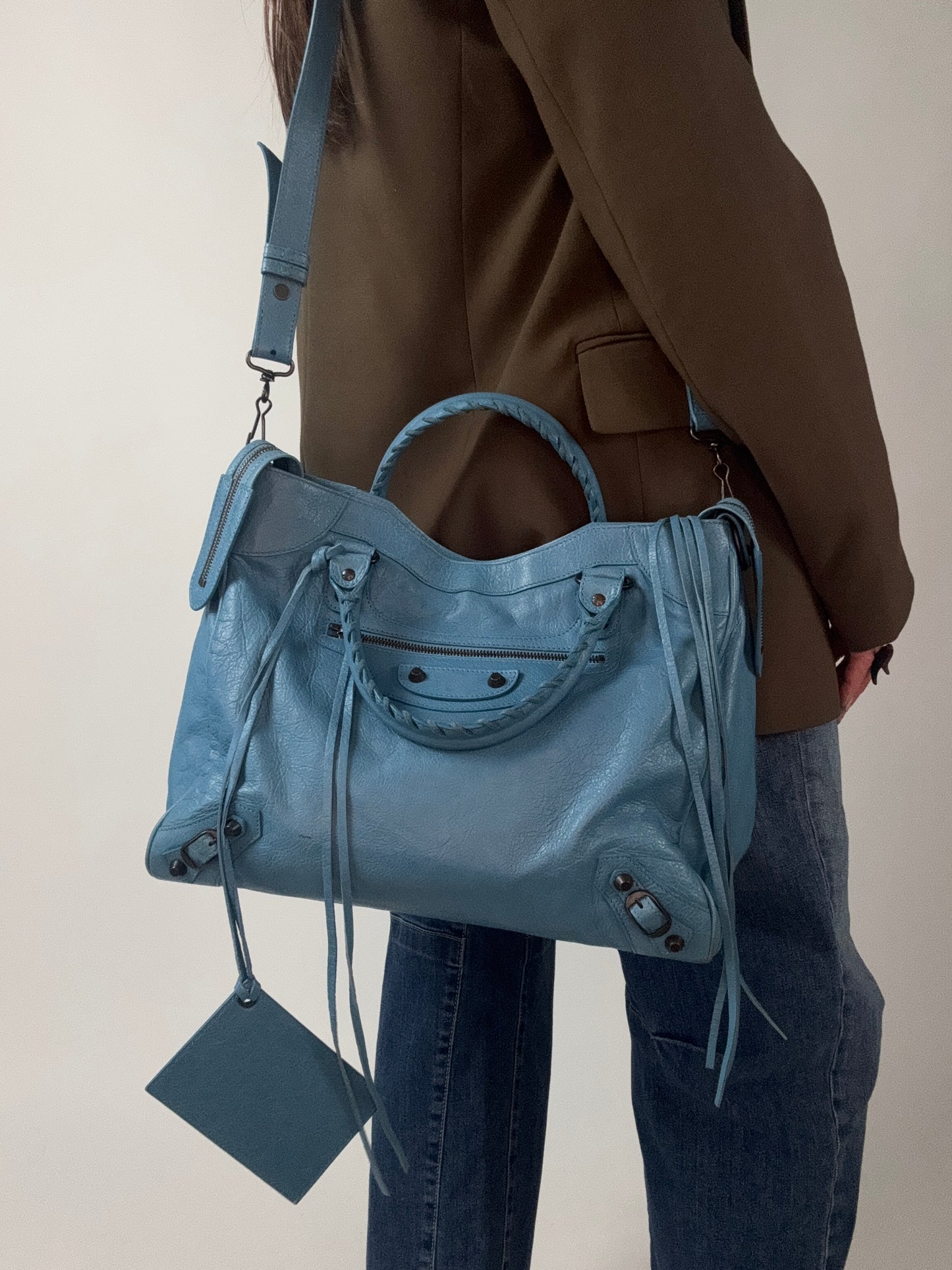 Balenciaga Agneau Classic Velo Bleu - Indigo Hand Bag