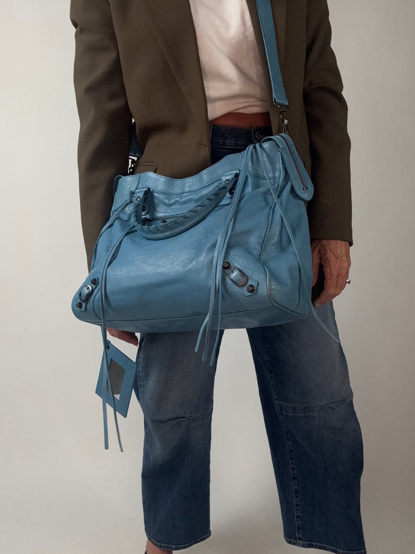 Balenciaga Agneau Classic Velo Bleu - Indigo Hand Bag