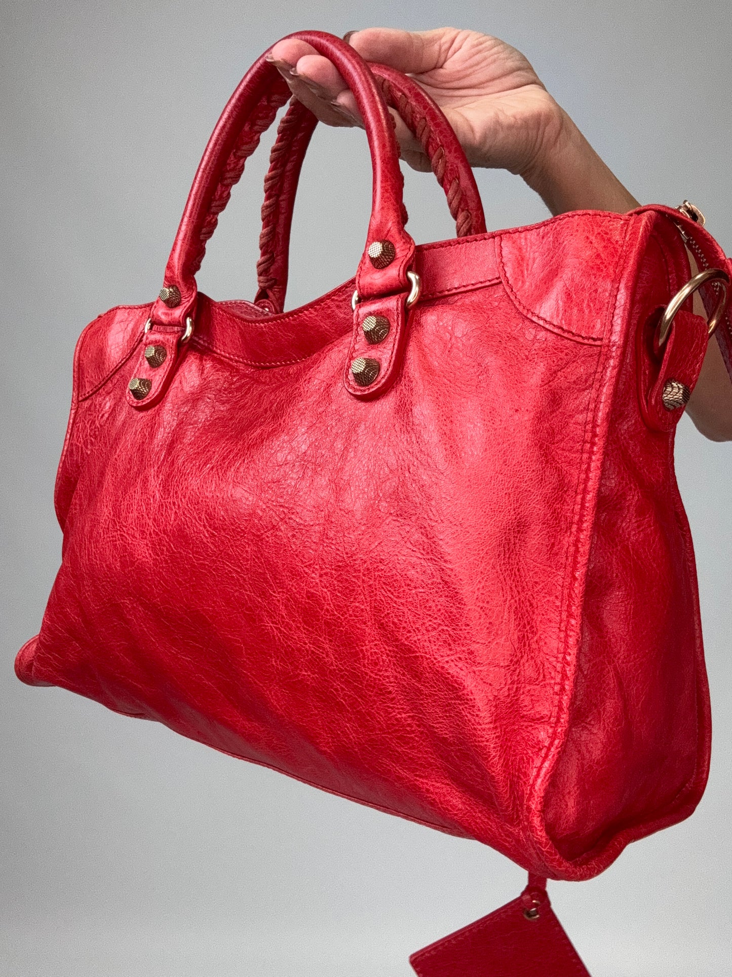 Balenciaga Agneau Giant 12 City - Rouge Lipstick
