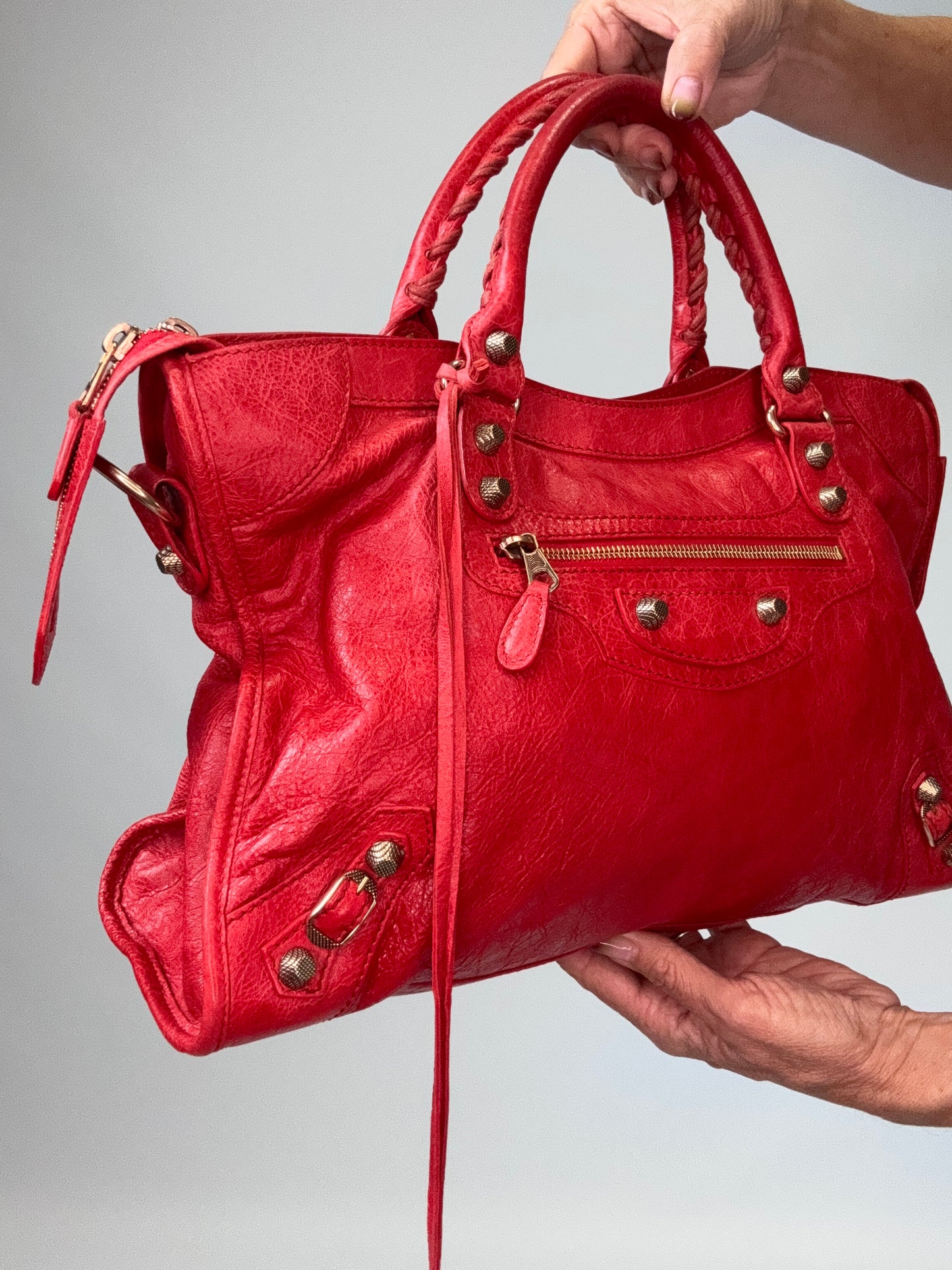 Balenciaga Agneau Giant 12 City - Rouge Lipstick