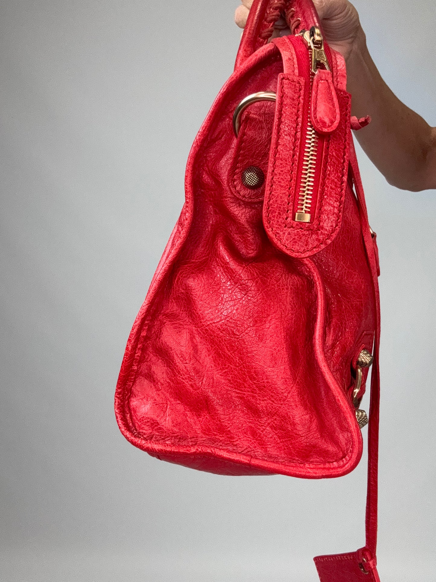 Balenciaga Agneau Giant 12 City - Rouge Lipstick