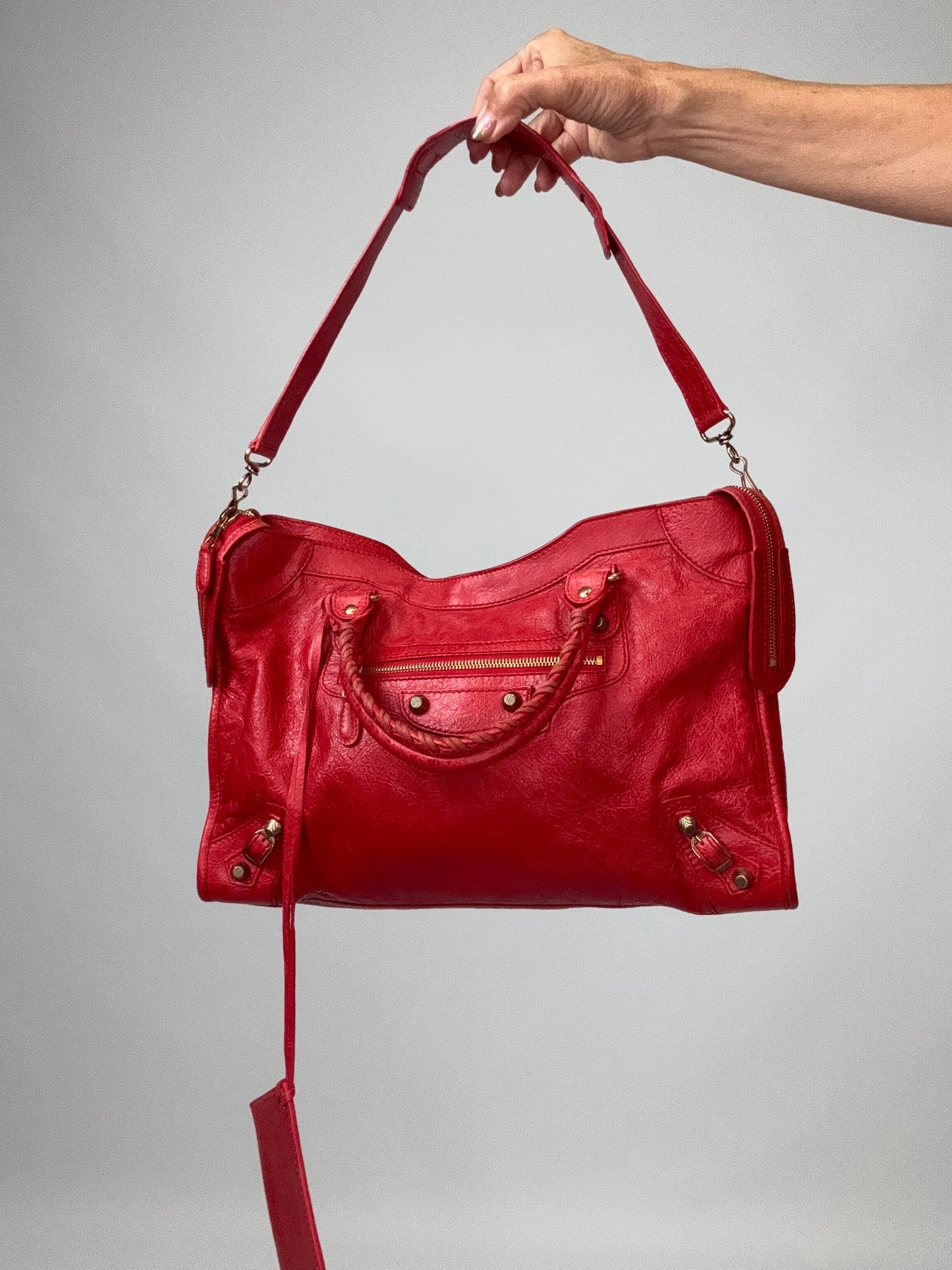 Balenciaga Agneau Giant 12 City - Rouge Lipstick
