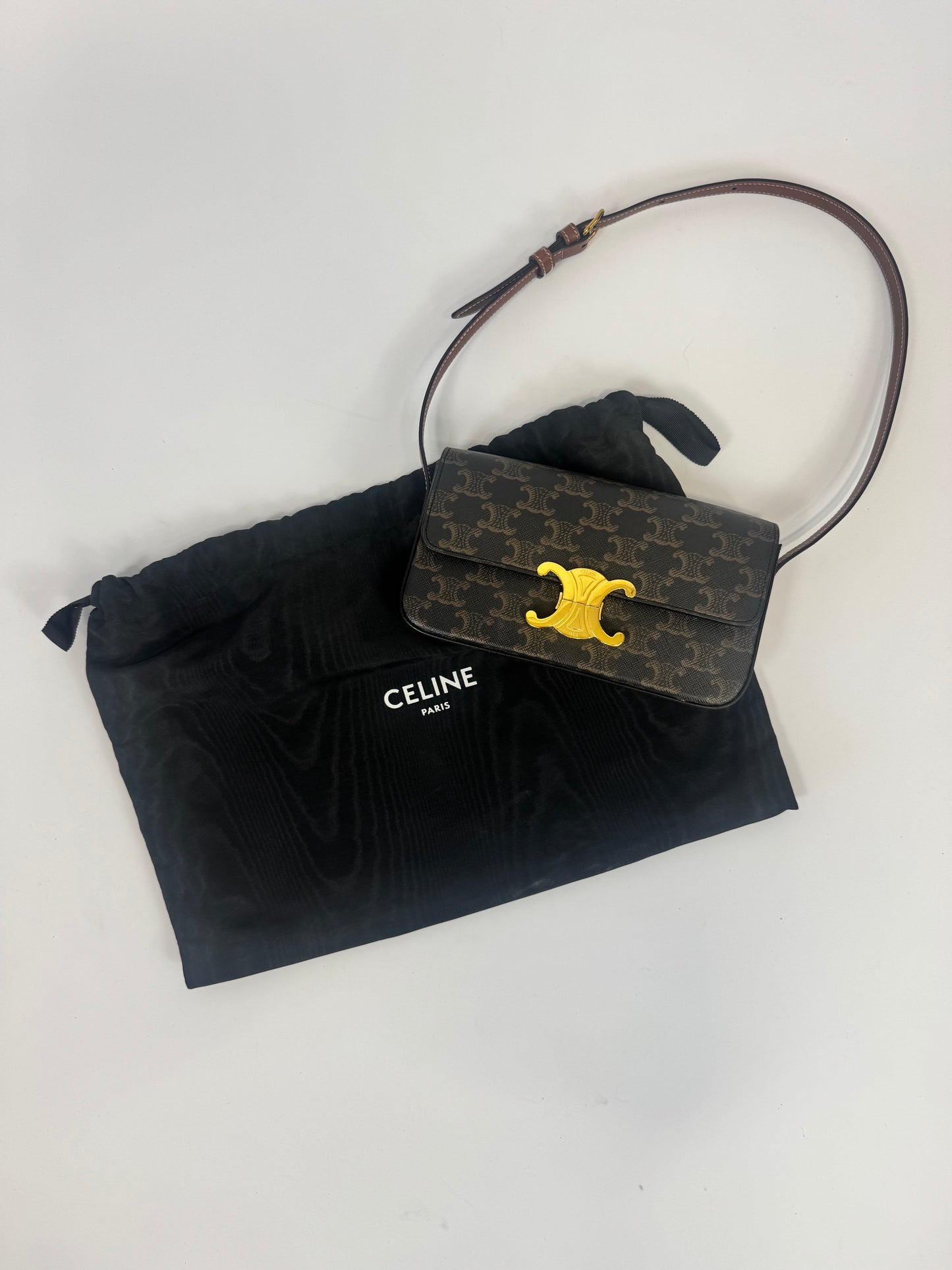 Celine Claude Triomphe Canvas Shoulder Bag