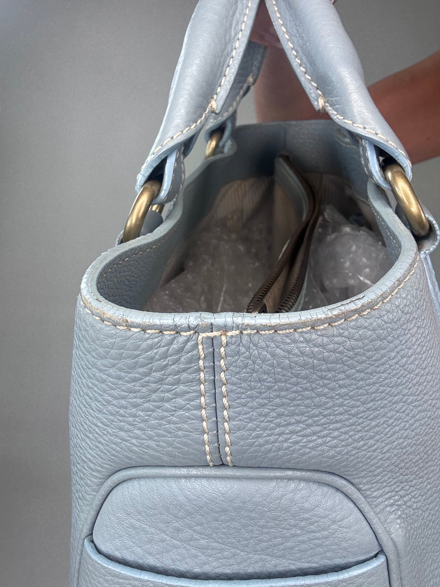 Celine Leather Triomphe Boogie Bag - Light Blue