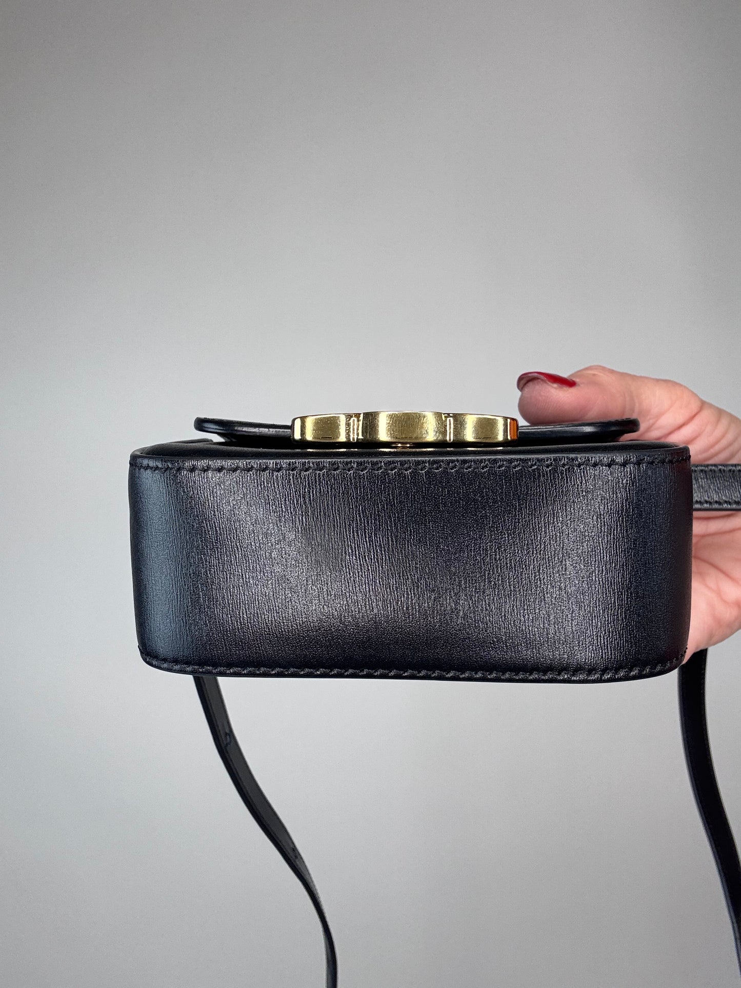 Celine Shiny Calfskin Mini Claude - Black