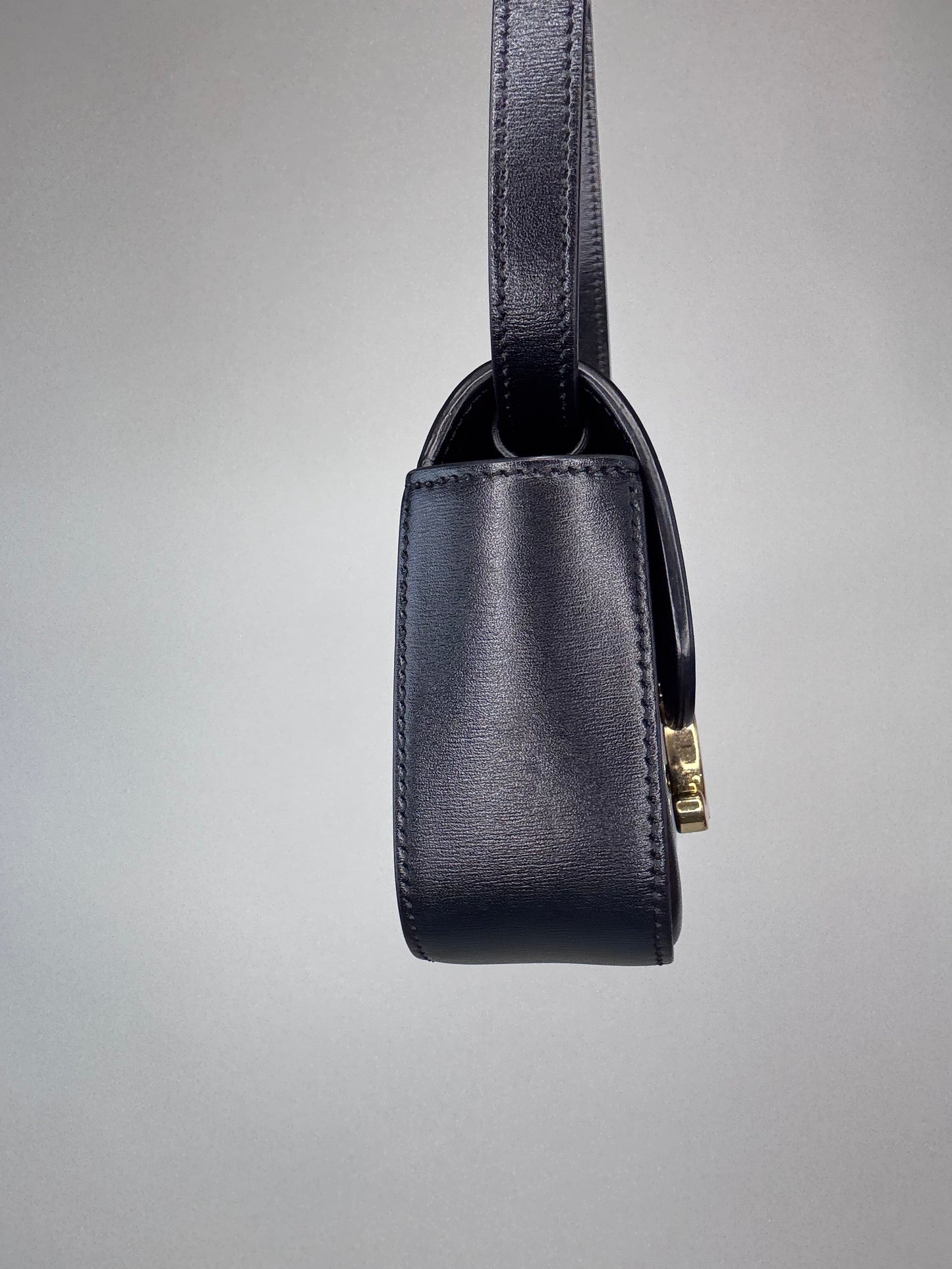 Celine Shiny Calfskin Mini Claude - Black