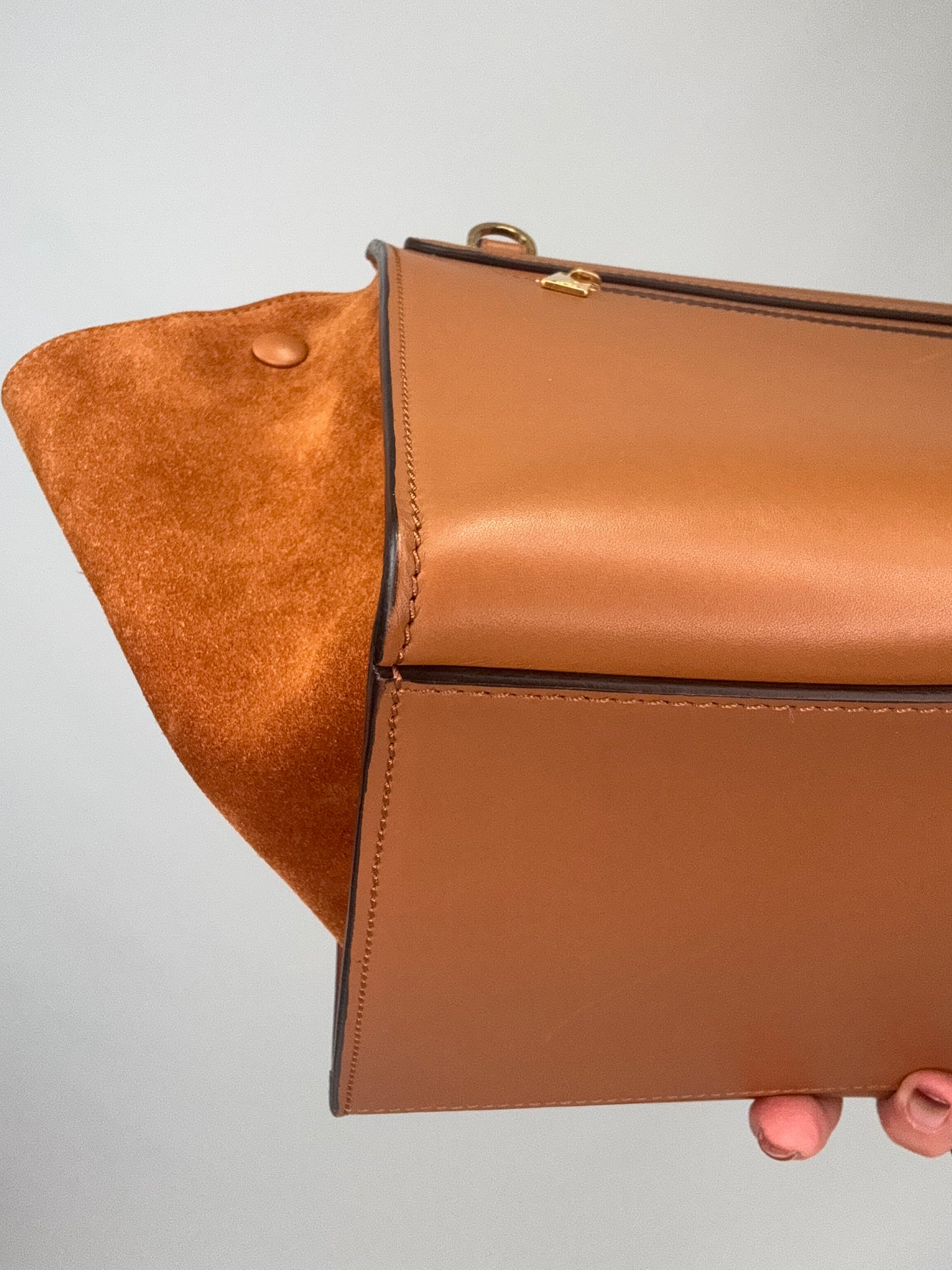 Celine Trapeze Leather Medium Bag - Carmel Brown