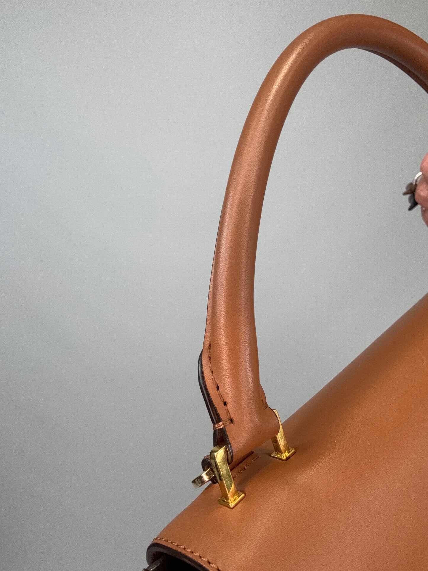 Celine Trapeze Leather Medium Bag - Carmel Brown