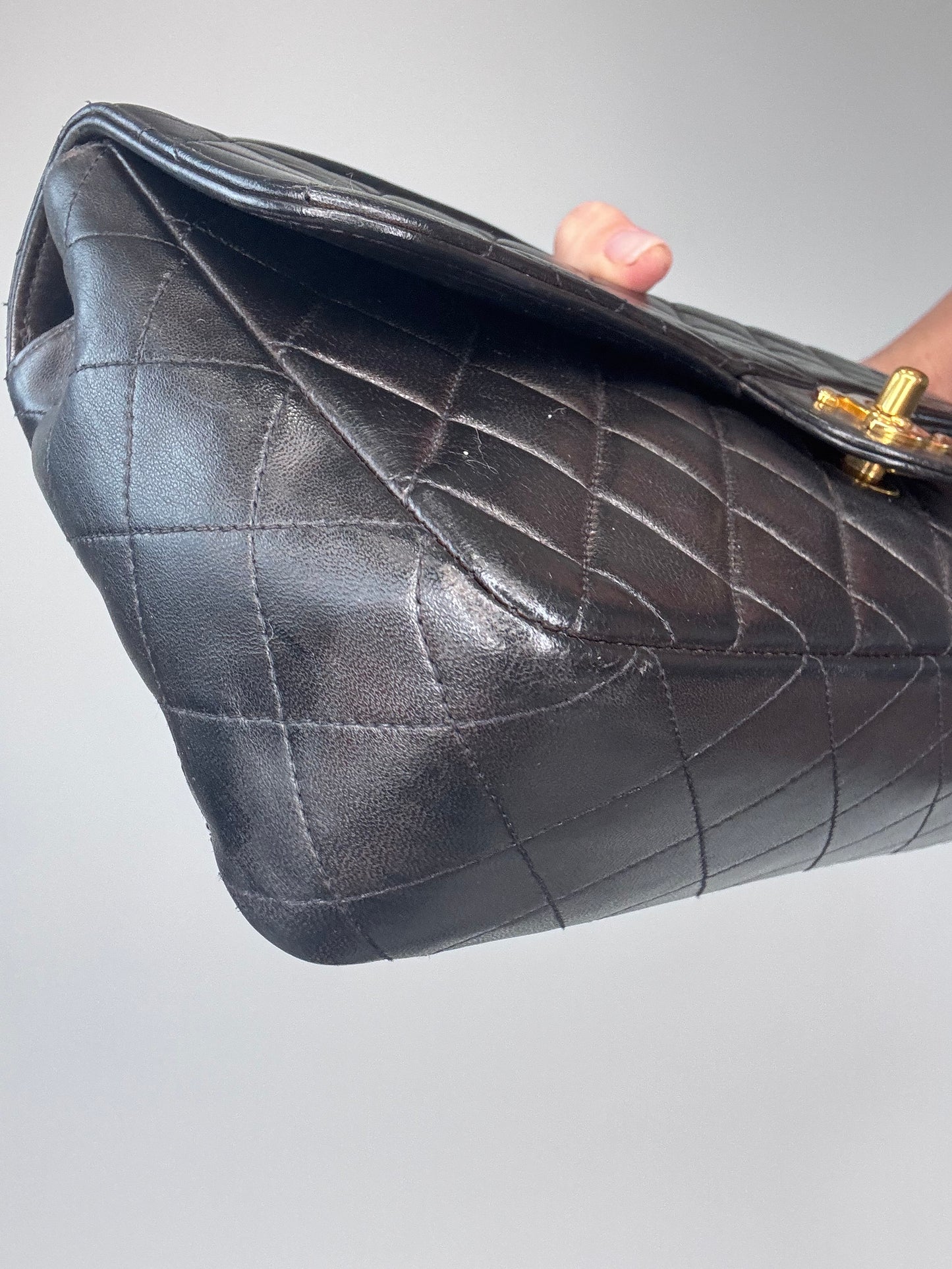 Chanel Quilted Lambskin Kelly Parent Top Handle Bag