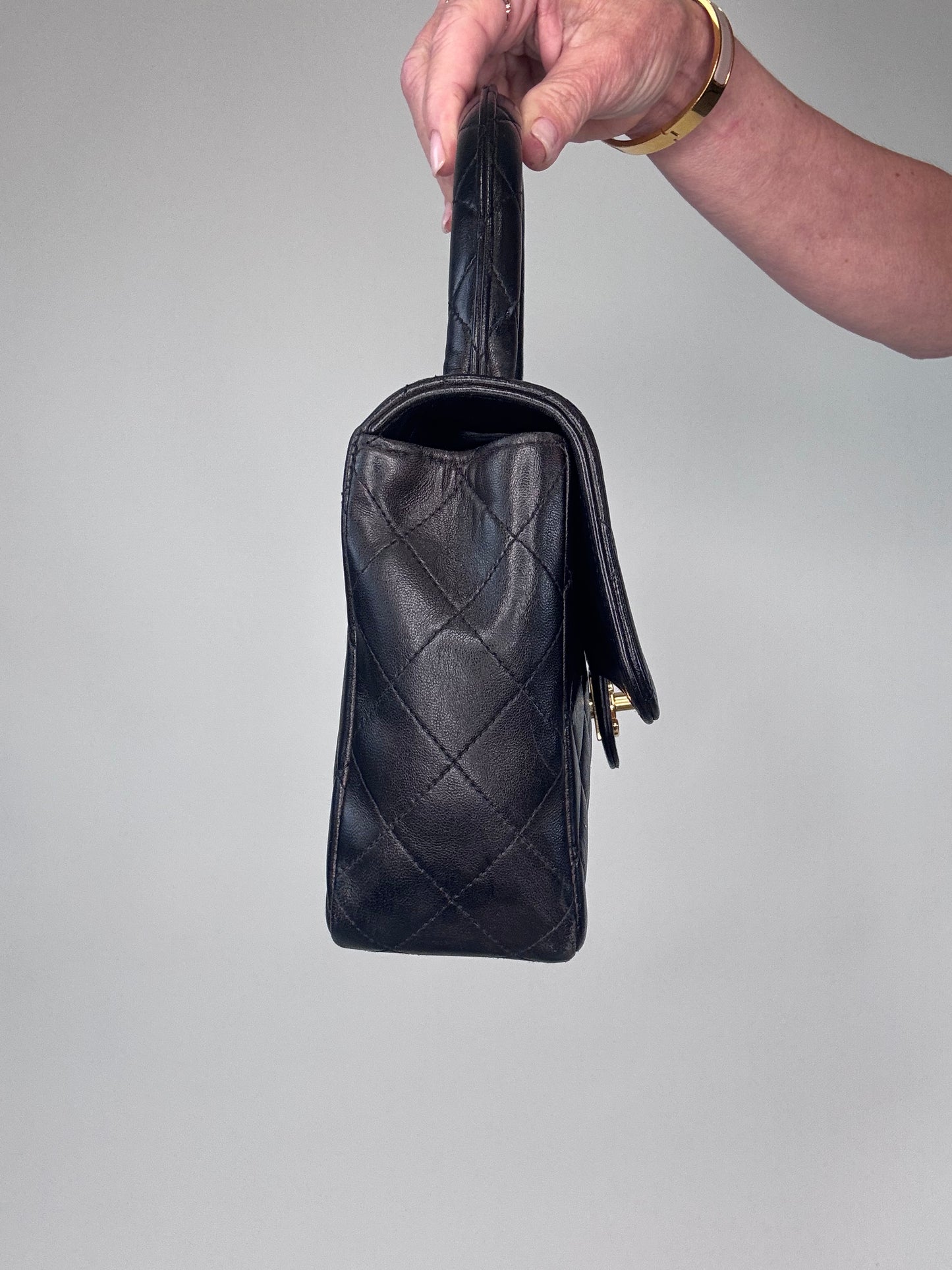 Chanel Quilted Lambskin Kelly Parent Top Handle Bag