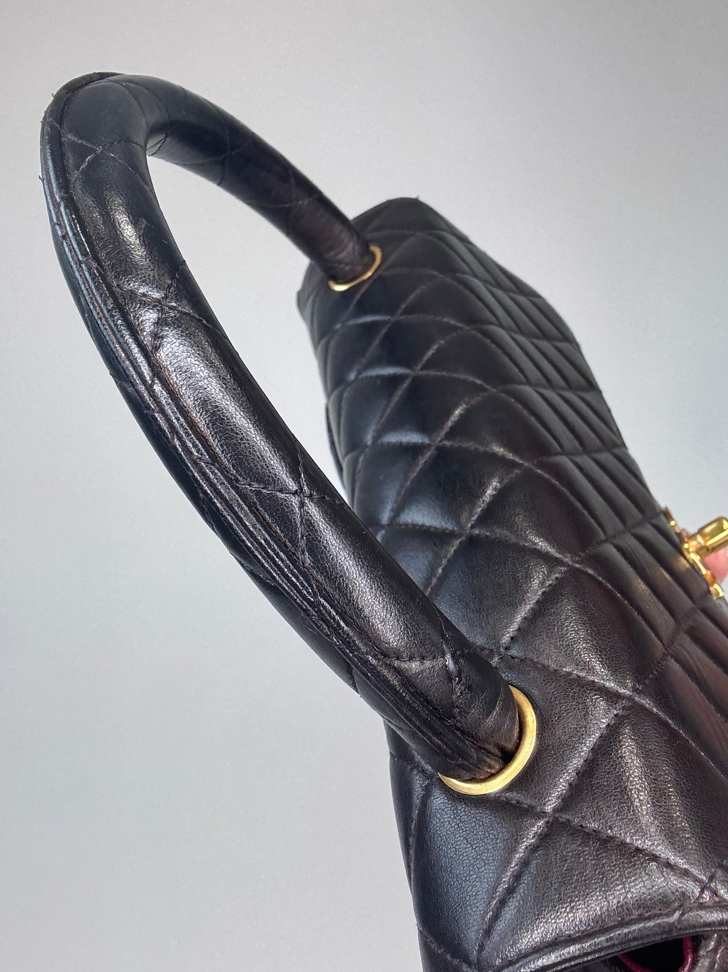 Chanel Quilted Lambskin Kelly Parent Top Handle Bag