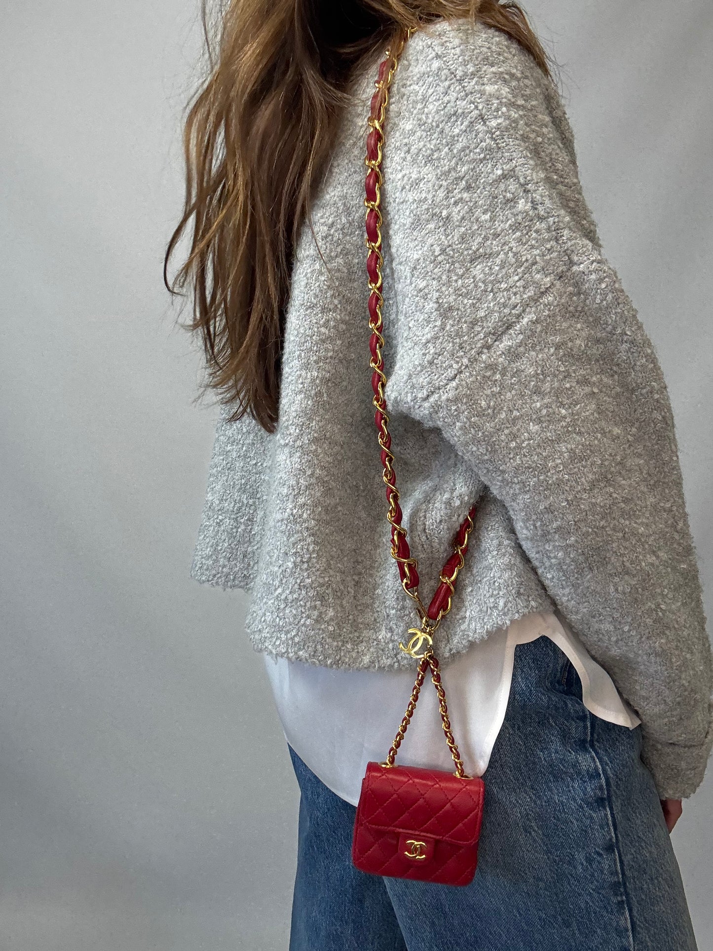 Chanel Red Quilted Lambskin Micro Mini Belt Bag - Red