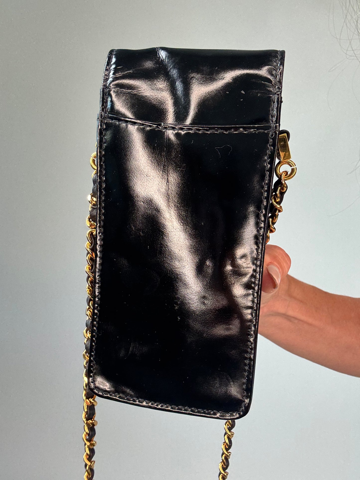Chanel Patent Leather Crossbody Phone Holder