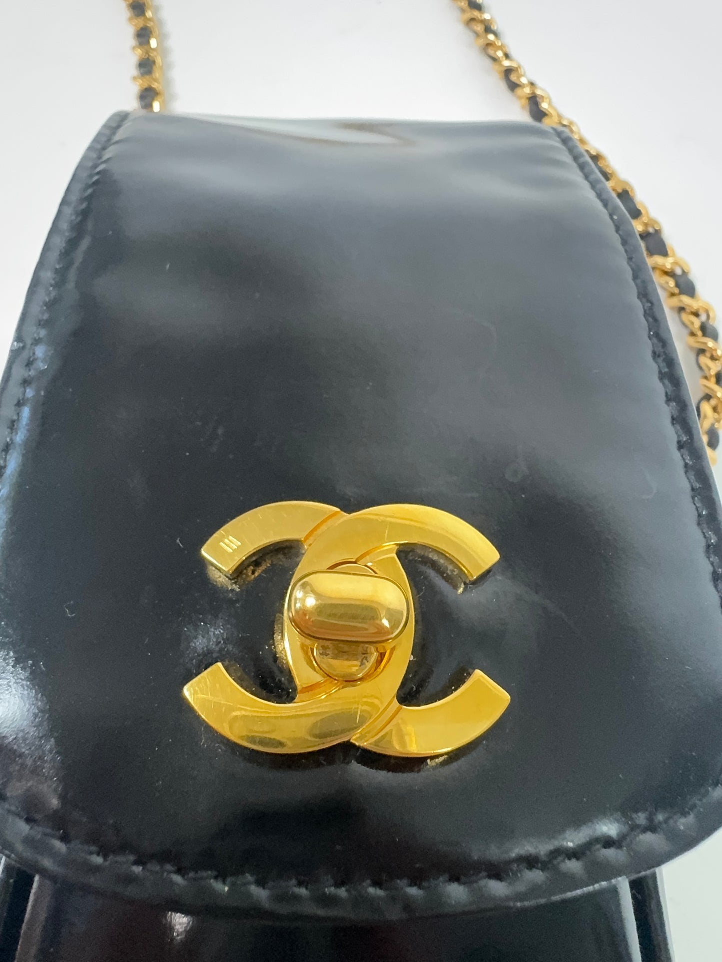 Chanel Patent Leather Crossbody Phone Holder