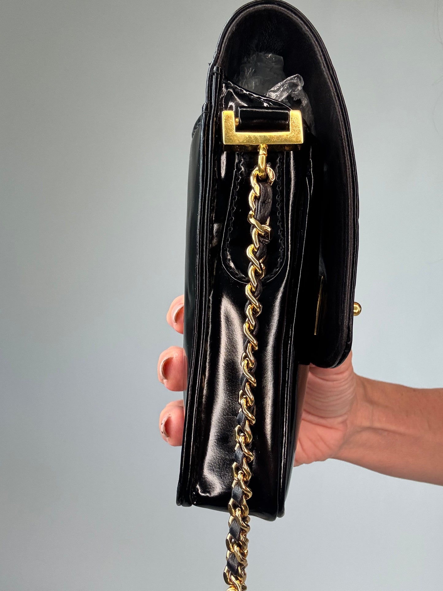 Chanel Patent Leather Crossbody Phone Holder