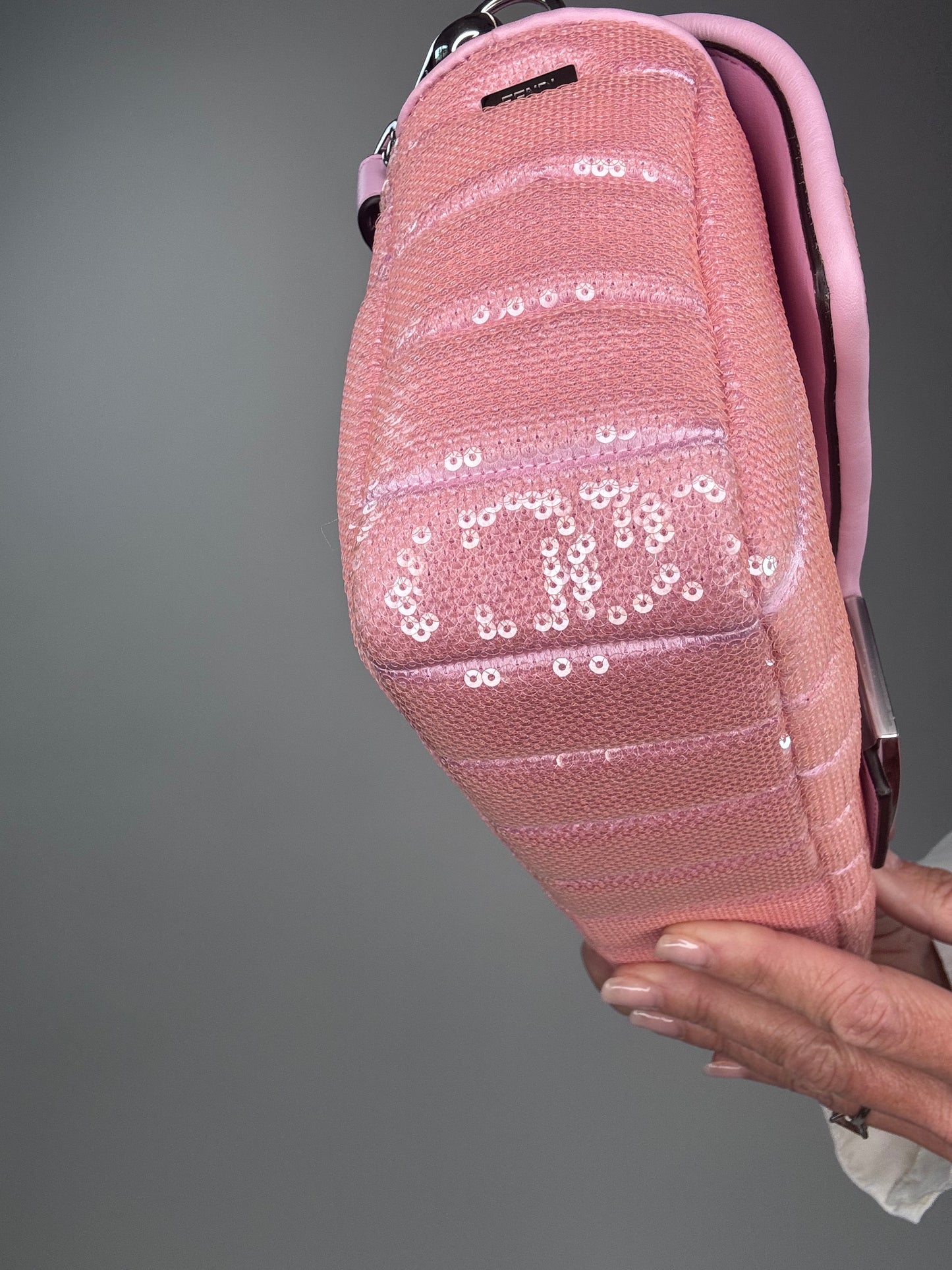Fendi 1997 Re-Edition Pink Sequined Baguette