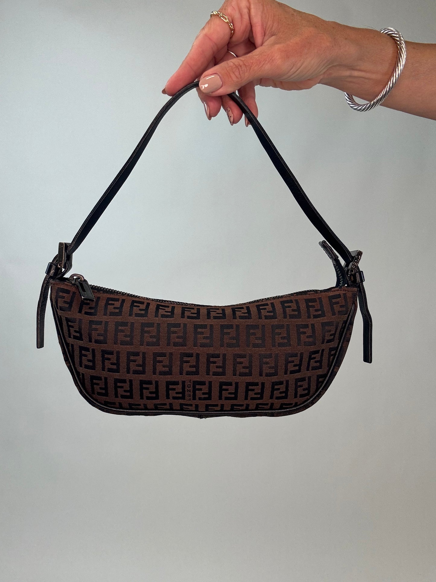 Fendi Zucca Half Moon Pochette