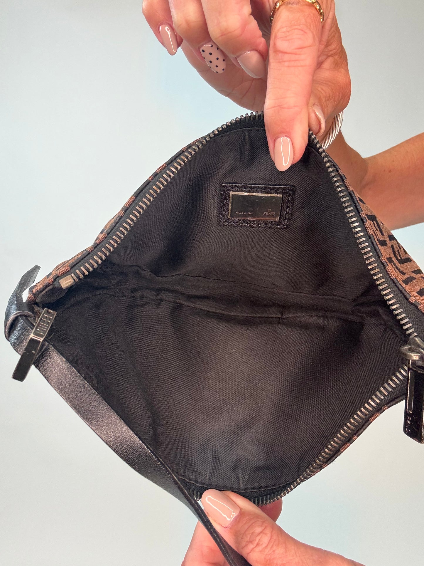 Fendi Zucca Half Moon Pochette