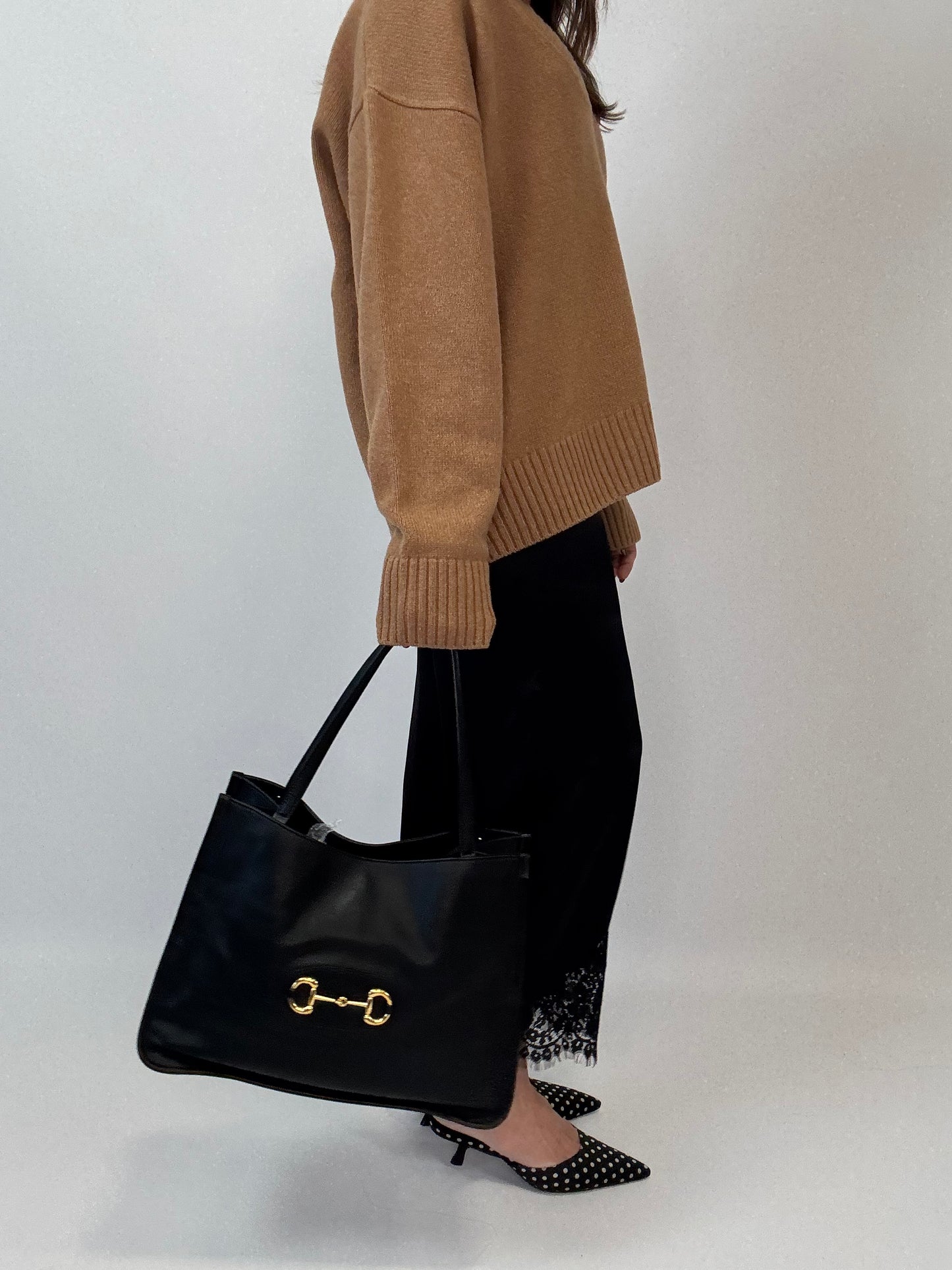 Gucci Horsebit 1955 Leather Tote - Black