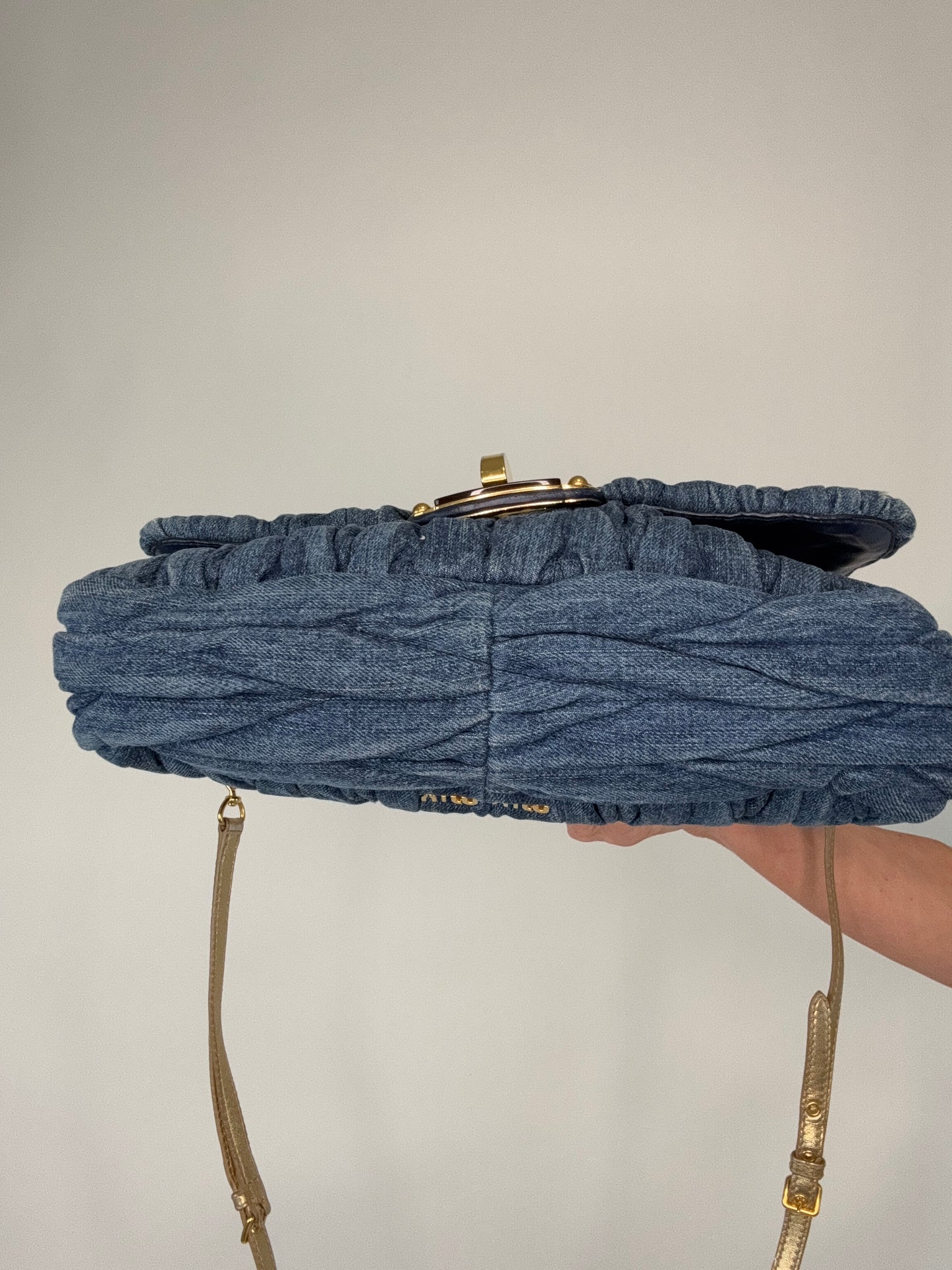 Miu Miu Denim Rare Matelasse Double Sided Bag