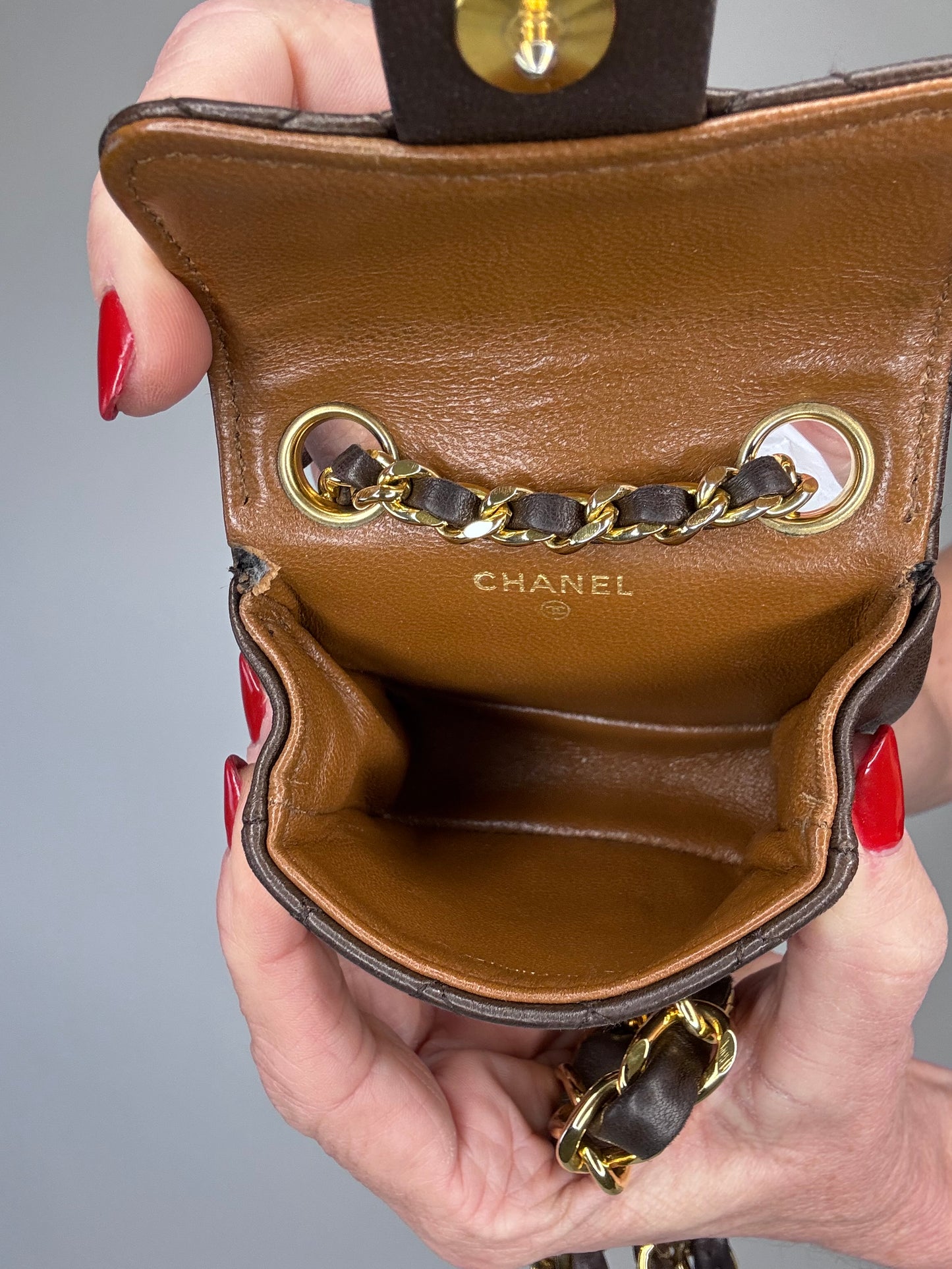 CHANEL Rare Matelasse Mini Mini Chain bag with chain belt