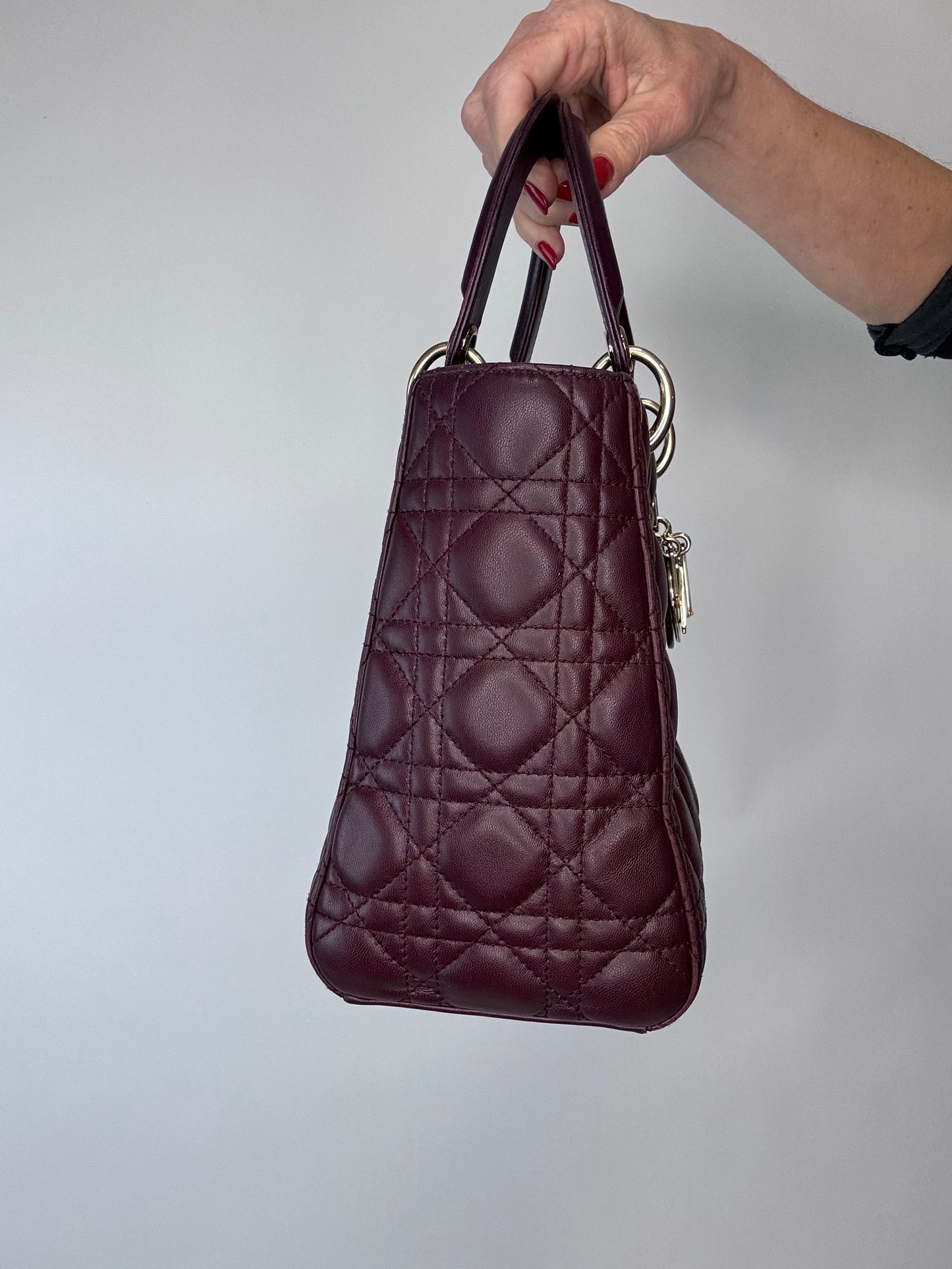 Christian Dior Plum Lady Cannage Medium Bag