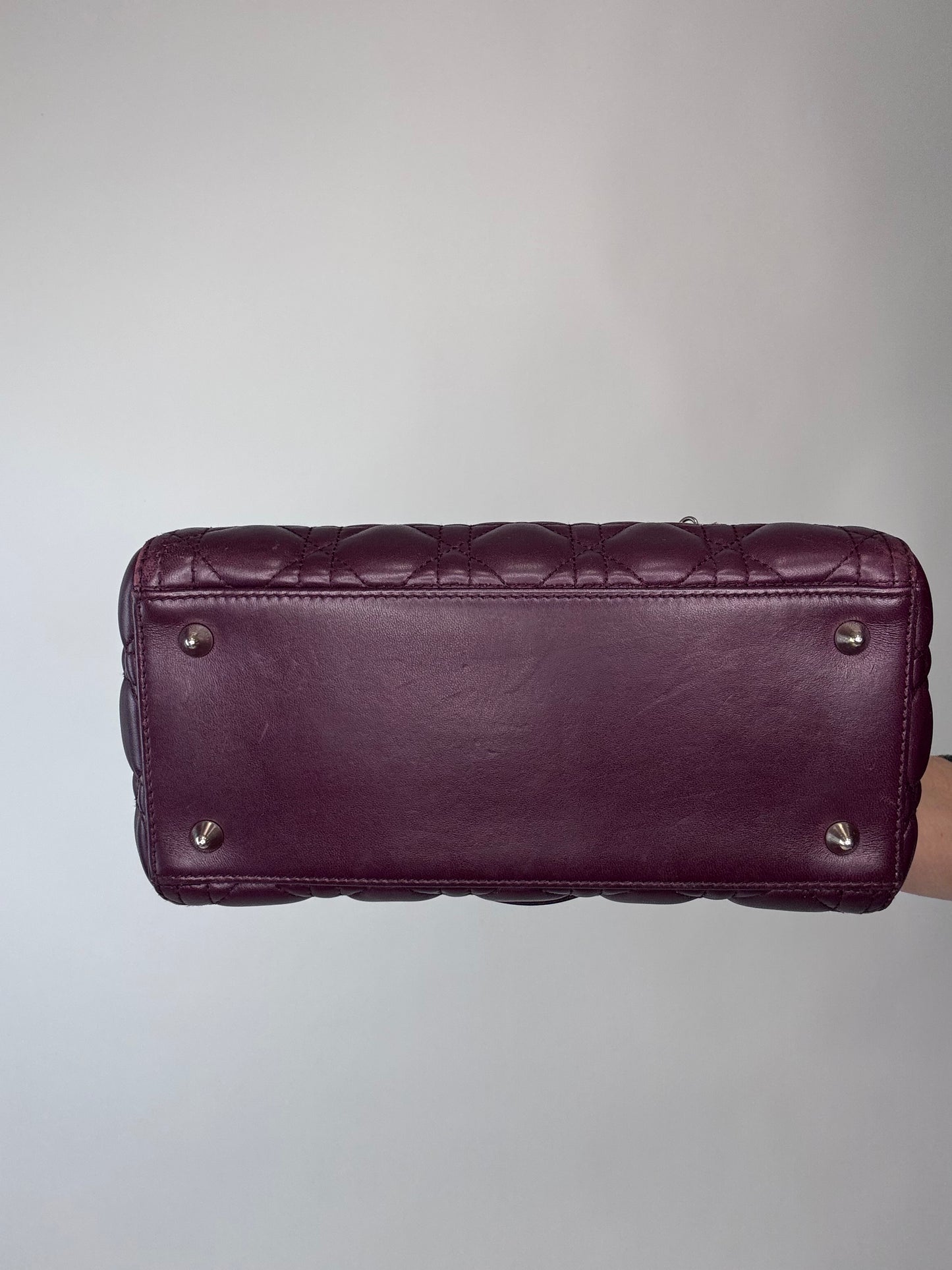 Christian Dior Plum Lady Cannage Medium Bag