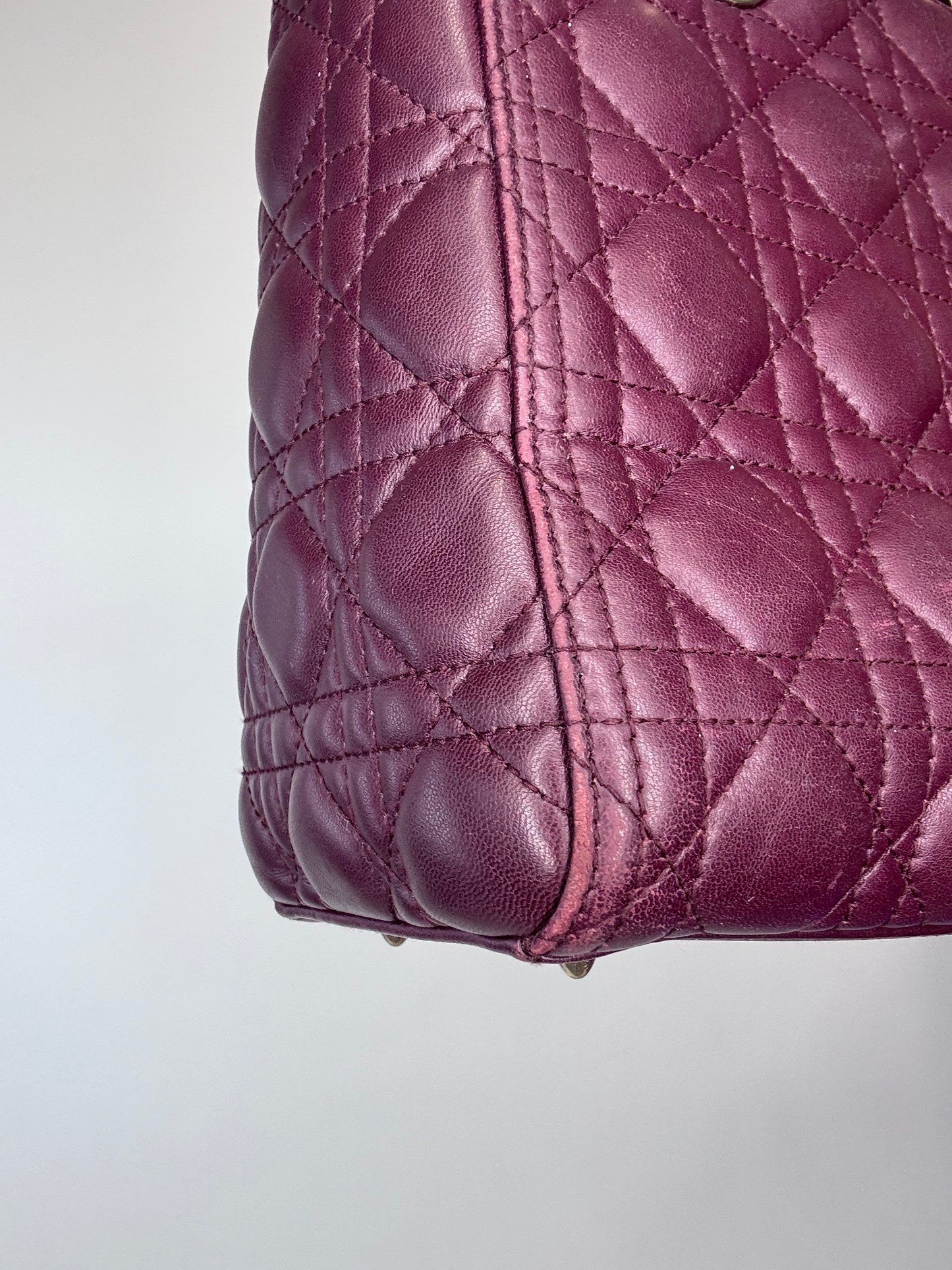 Christian Dior Plum Lady Cannage Medium Bag