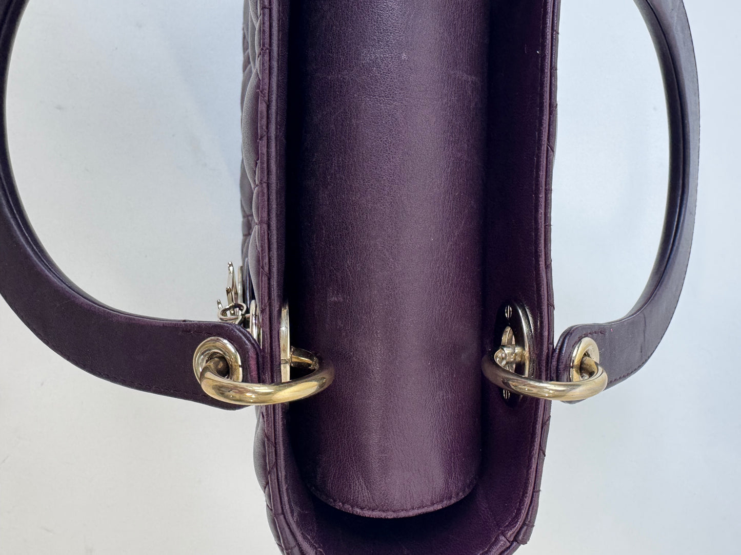 Christian Dior Plum Lady Cannage Medium Bag
