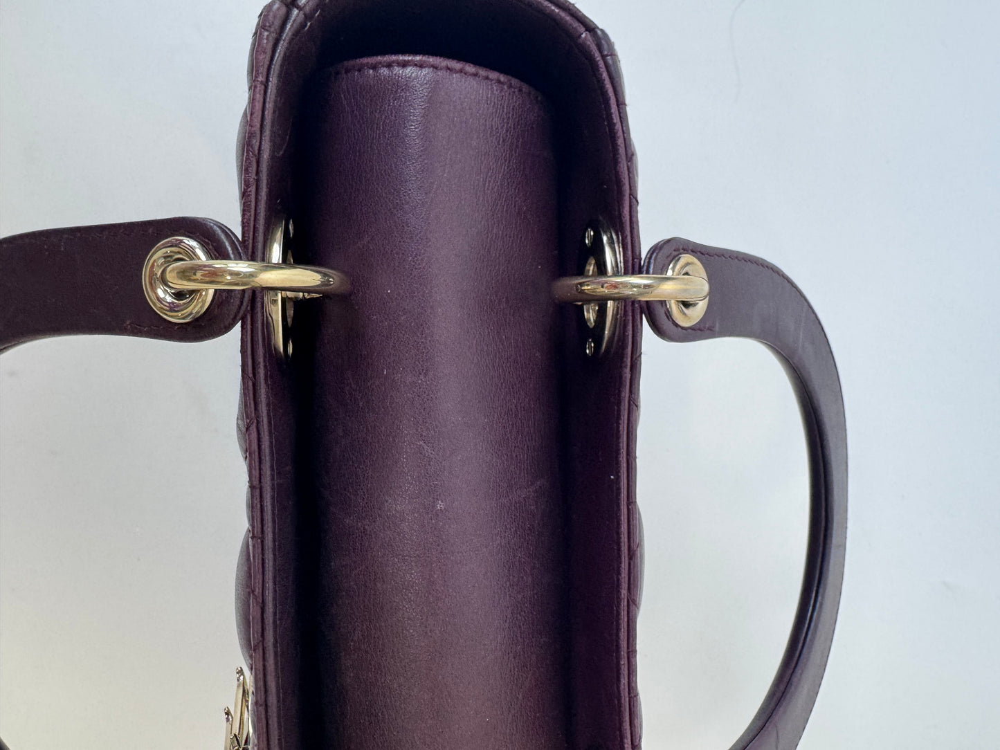 Christian Dior Plum Lady Cannage Medium Bag