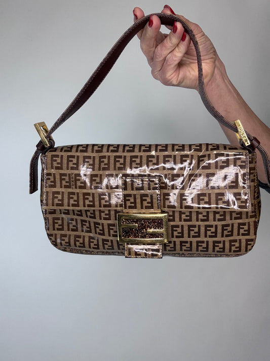 Fendi Mamma Zucchino Patent Leather Glitter Bag