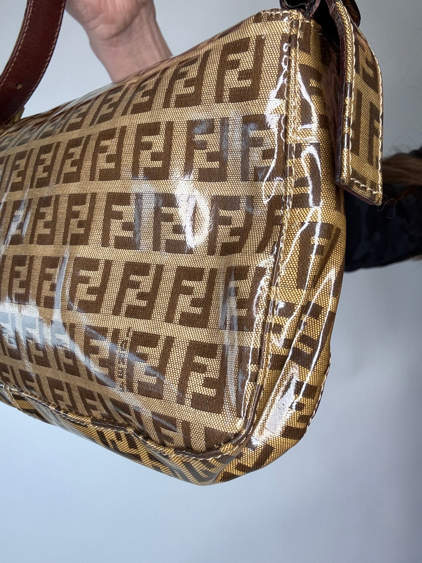 Fendi Mamma Zucchino Patent Leather Glitter Bag