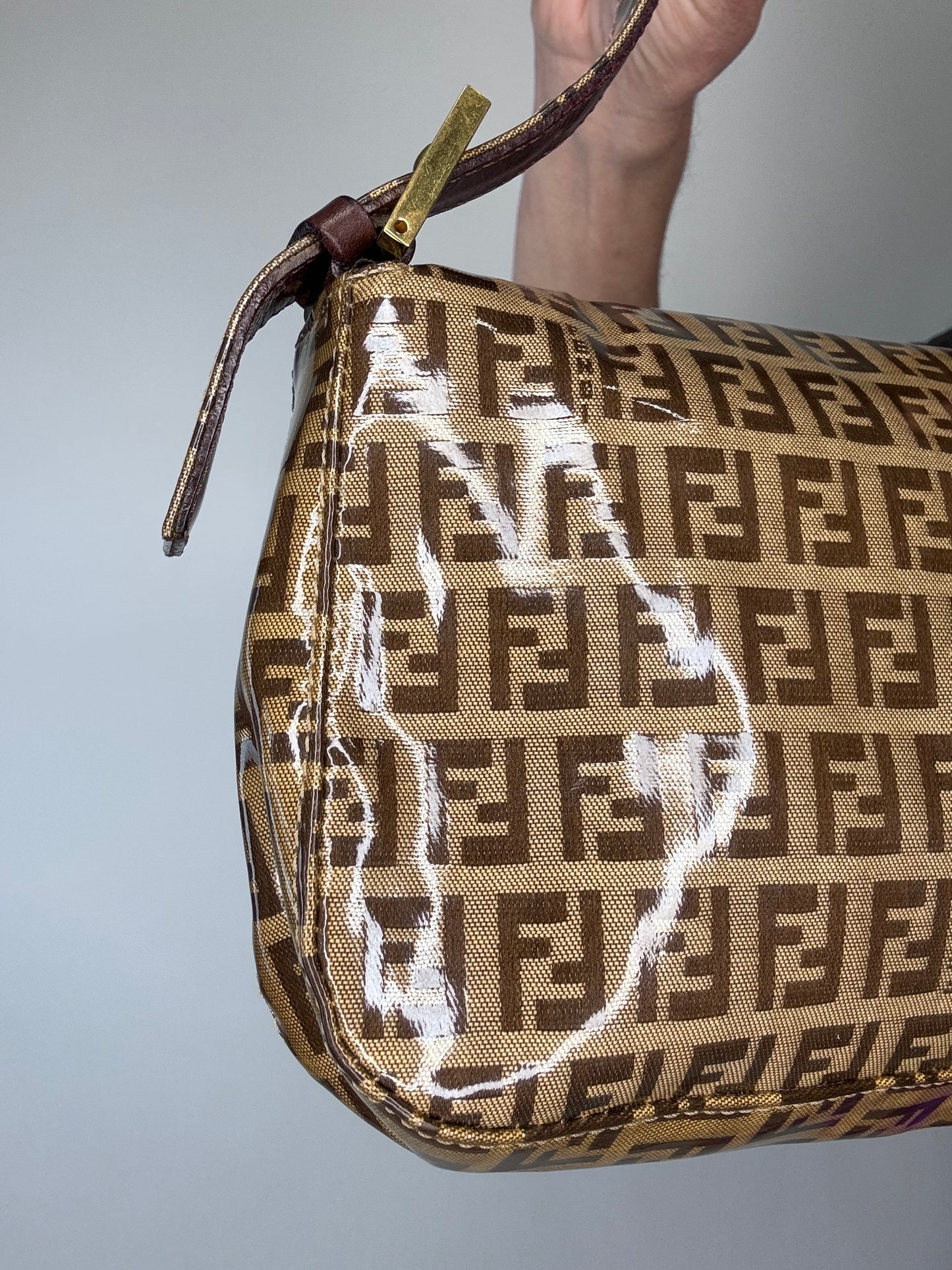 Fendi Mamma Zucchino Patent Leather Glitter Bag