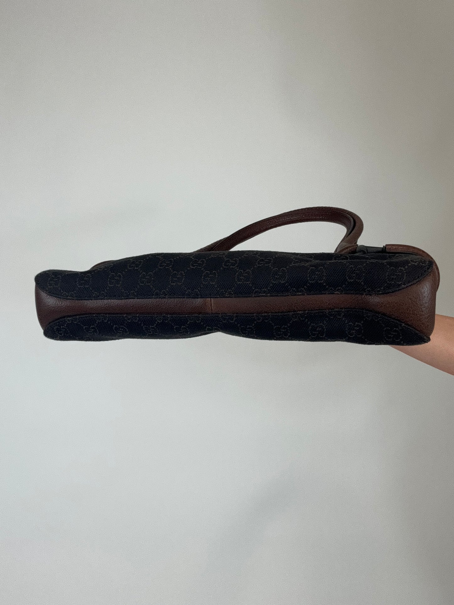 Gucci Vintage Rare East to West Monogram Horse Bit Bag