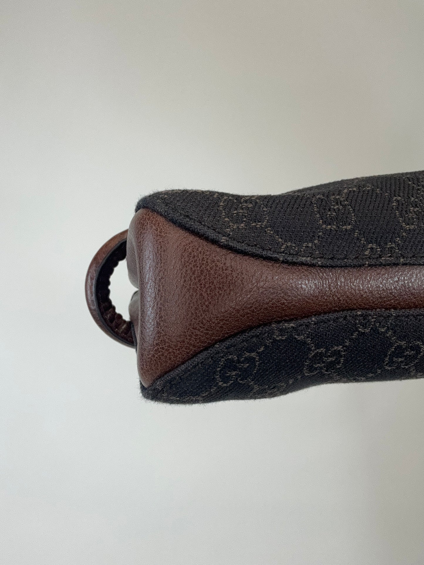 Gucci Vintage Rare East to West Monogram Horse Bit Bag