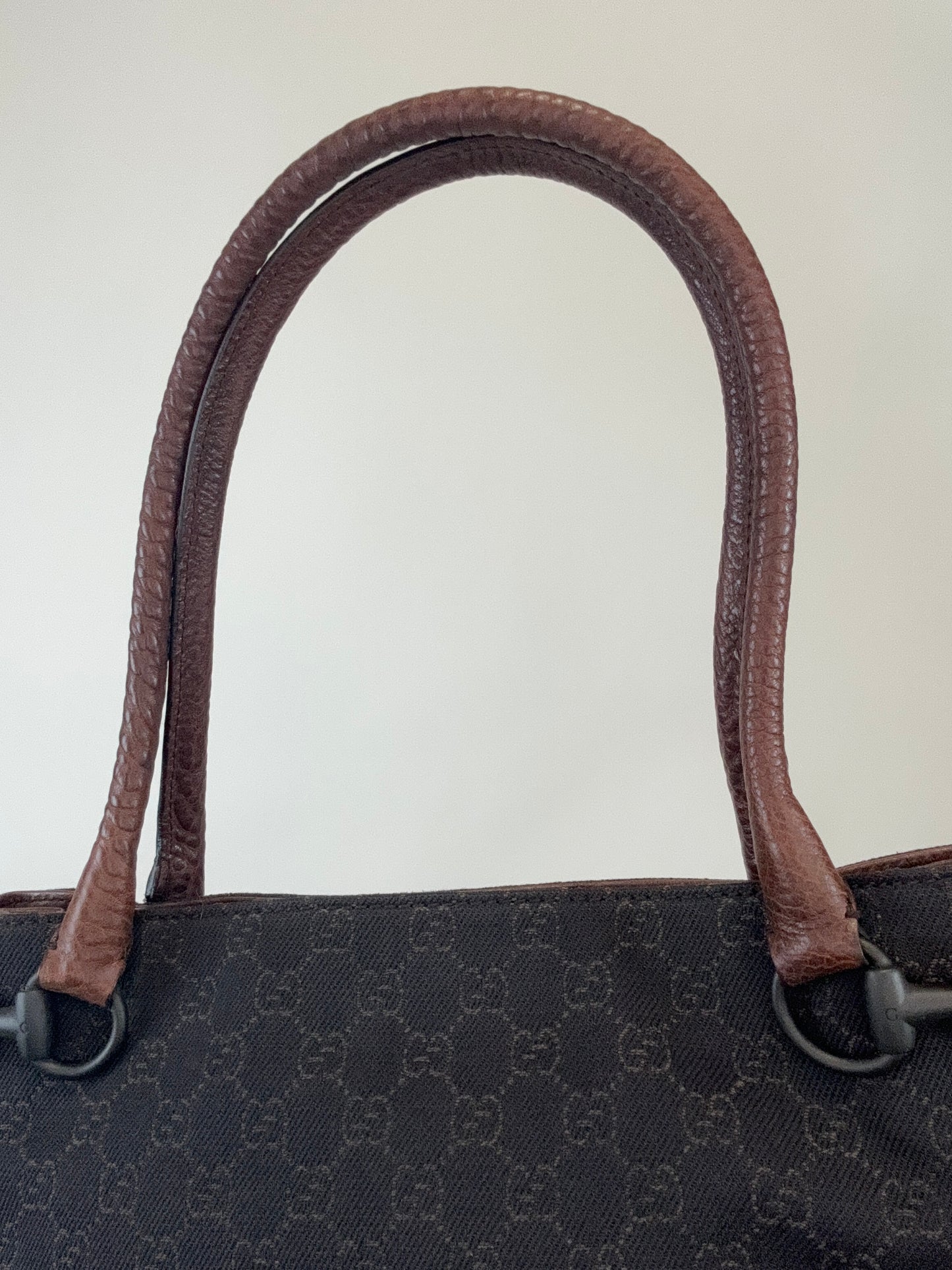 Gucci Vintage Rare East to West Monogram Horse Bit Bag