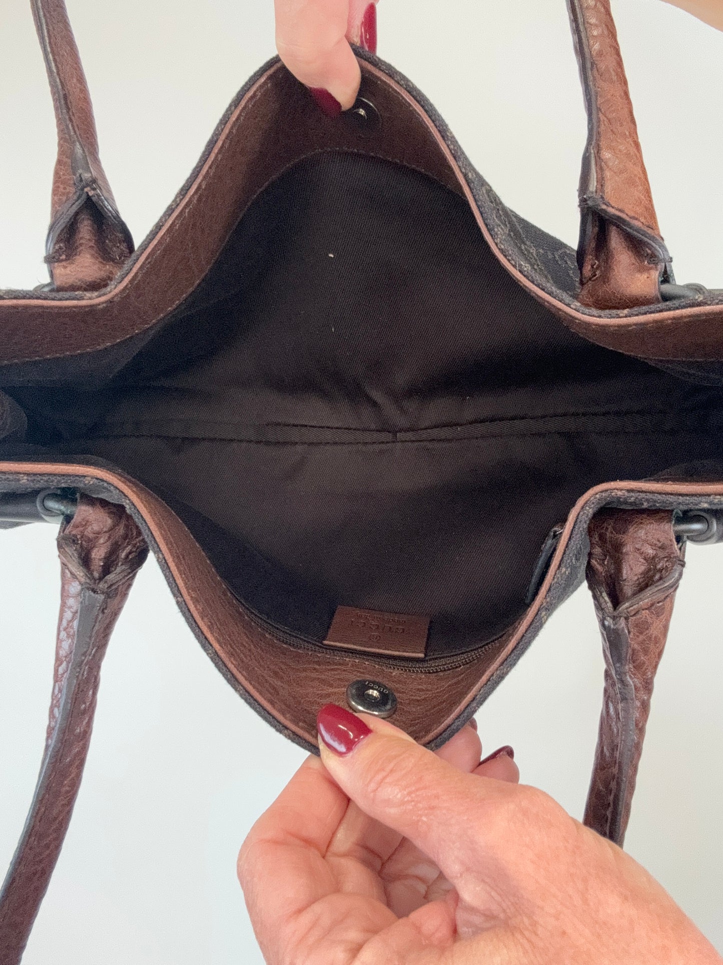 Gucci Vintage Rare East to West Monogram Horse Bit Bag