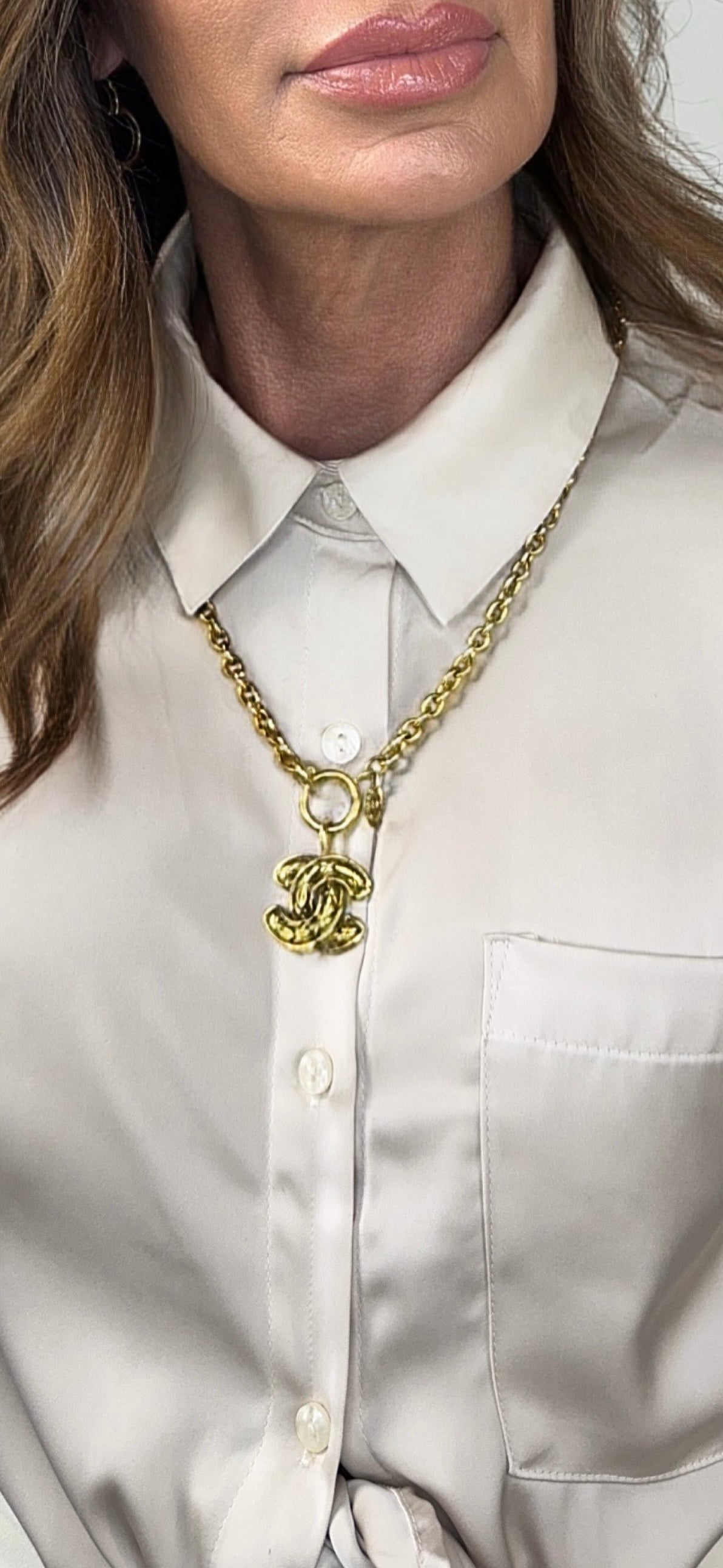 Chanel Vintage Small Quilted Pendant