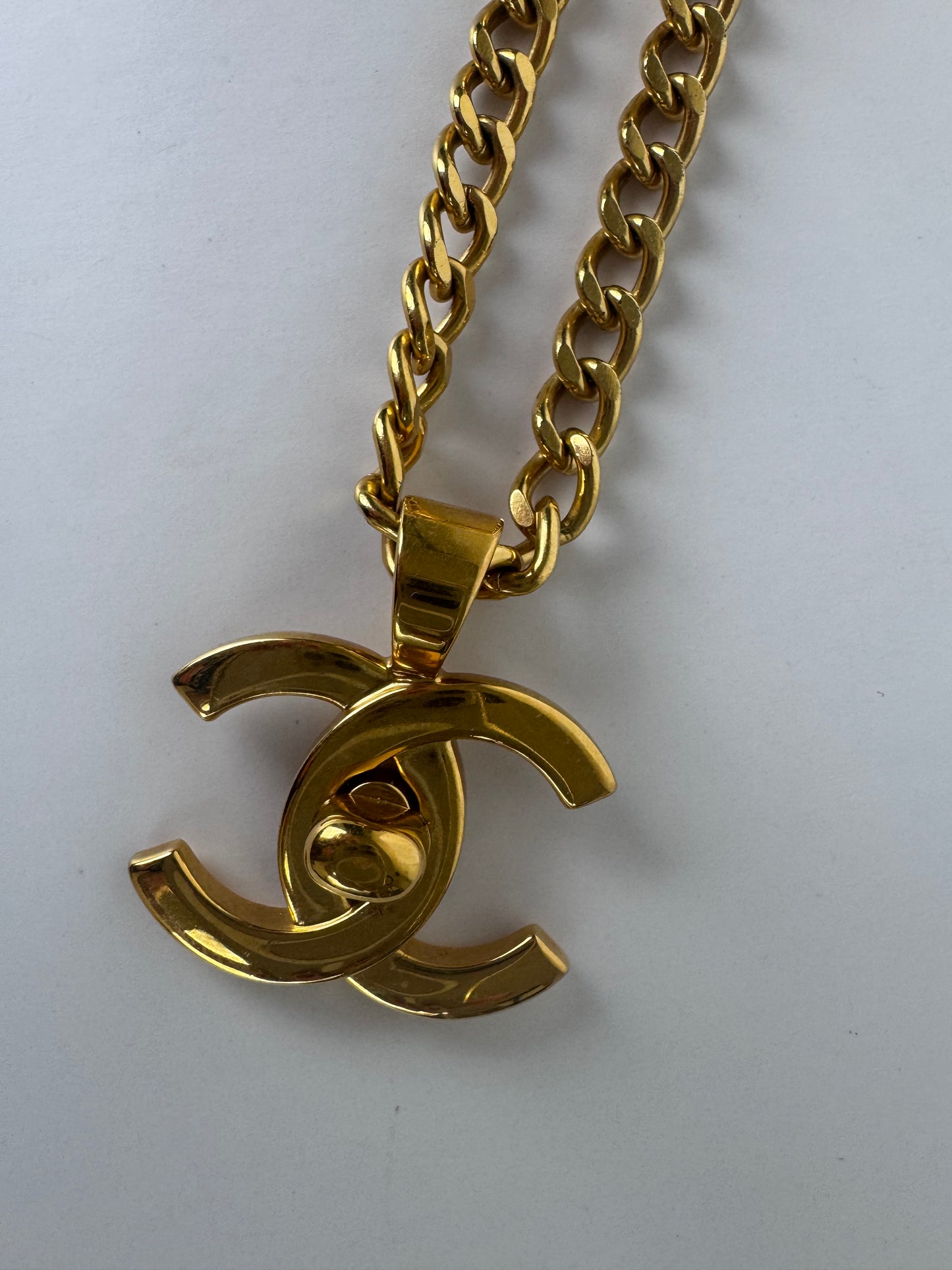 Chanel Rare Double Turn Lock Pendent