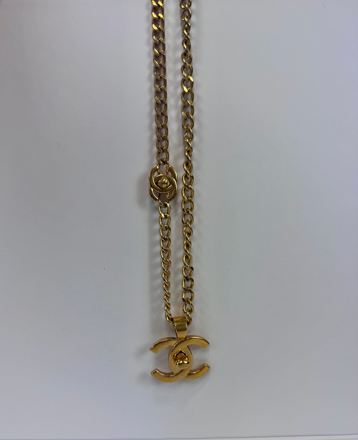 Chanel Rare Double Turn Lock Pendent