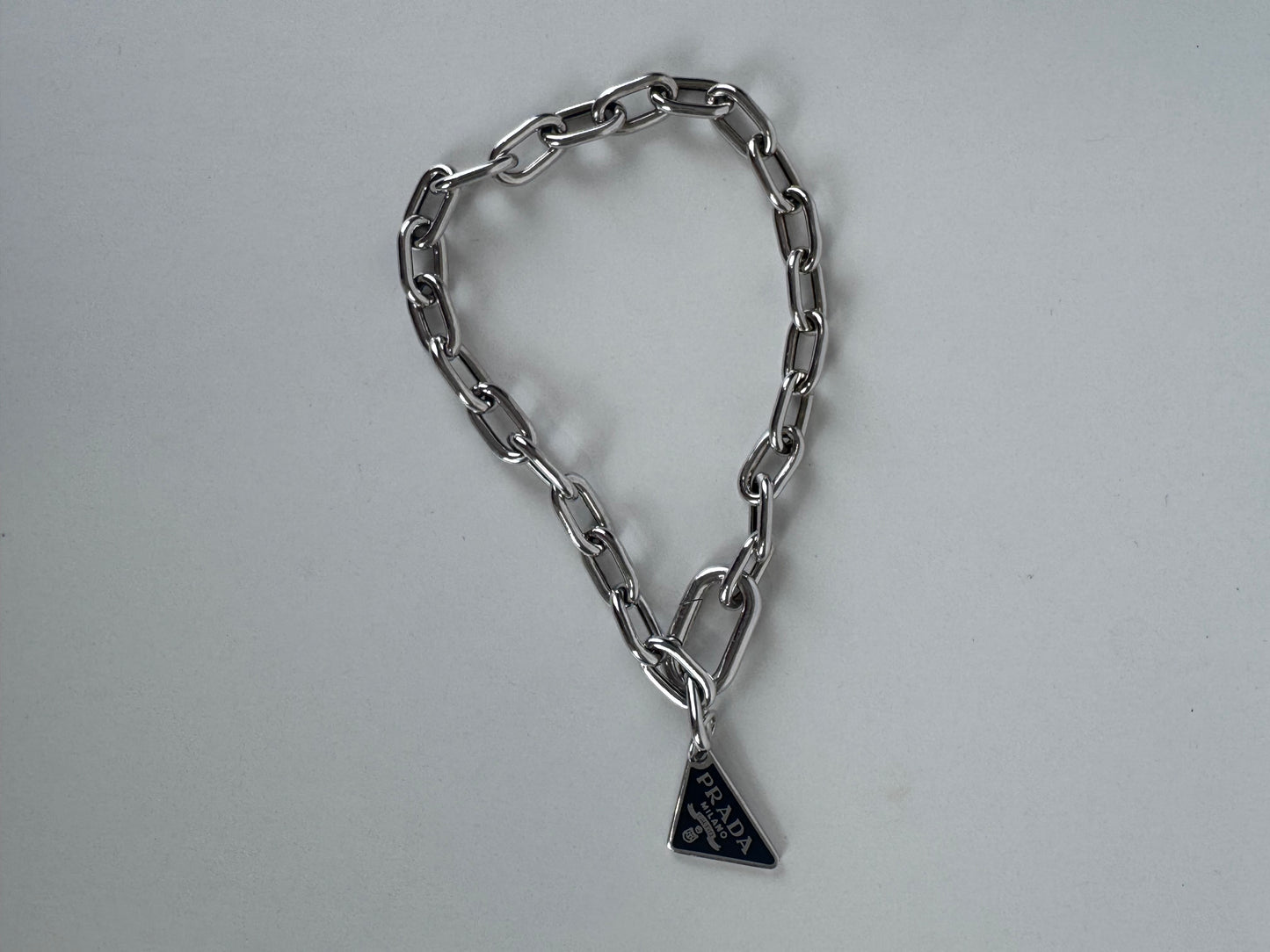 Prada Silver Logo Bracelet