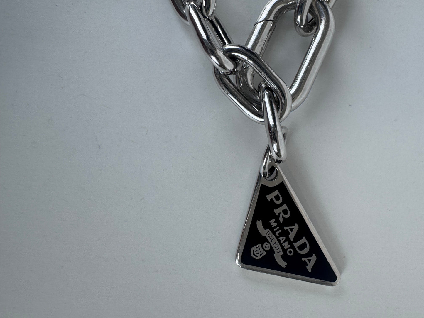 Prada Silver Logo Bracelet