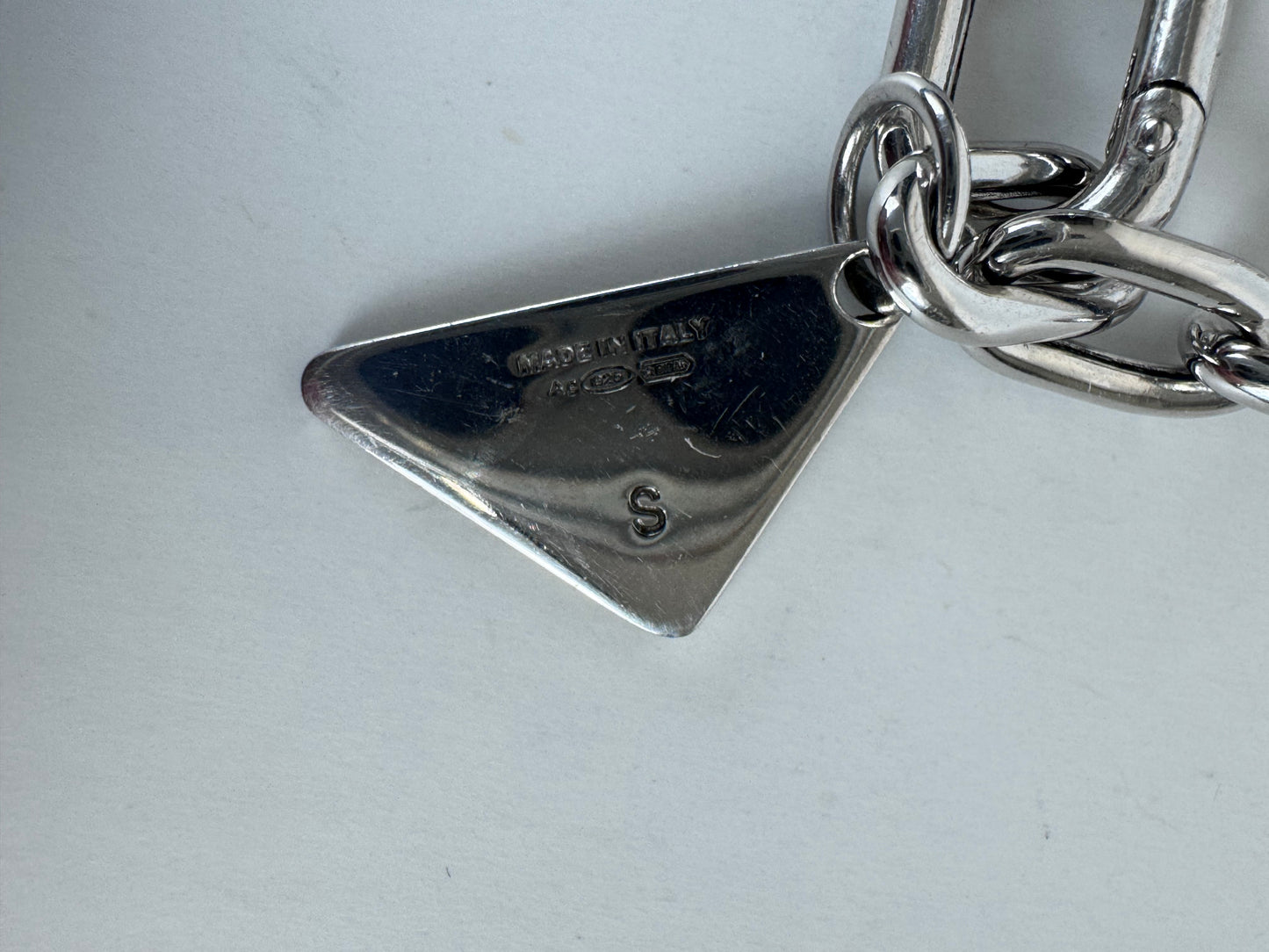 Prada Silver Logo Bracelet