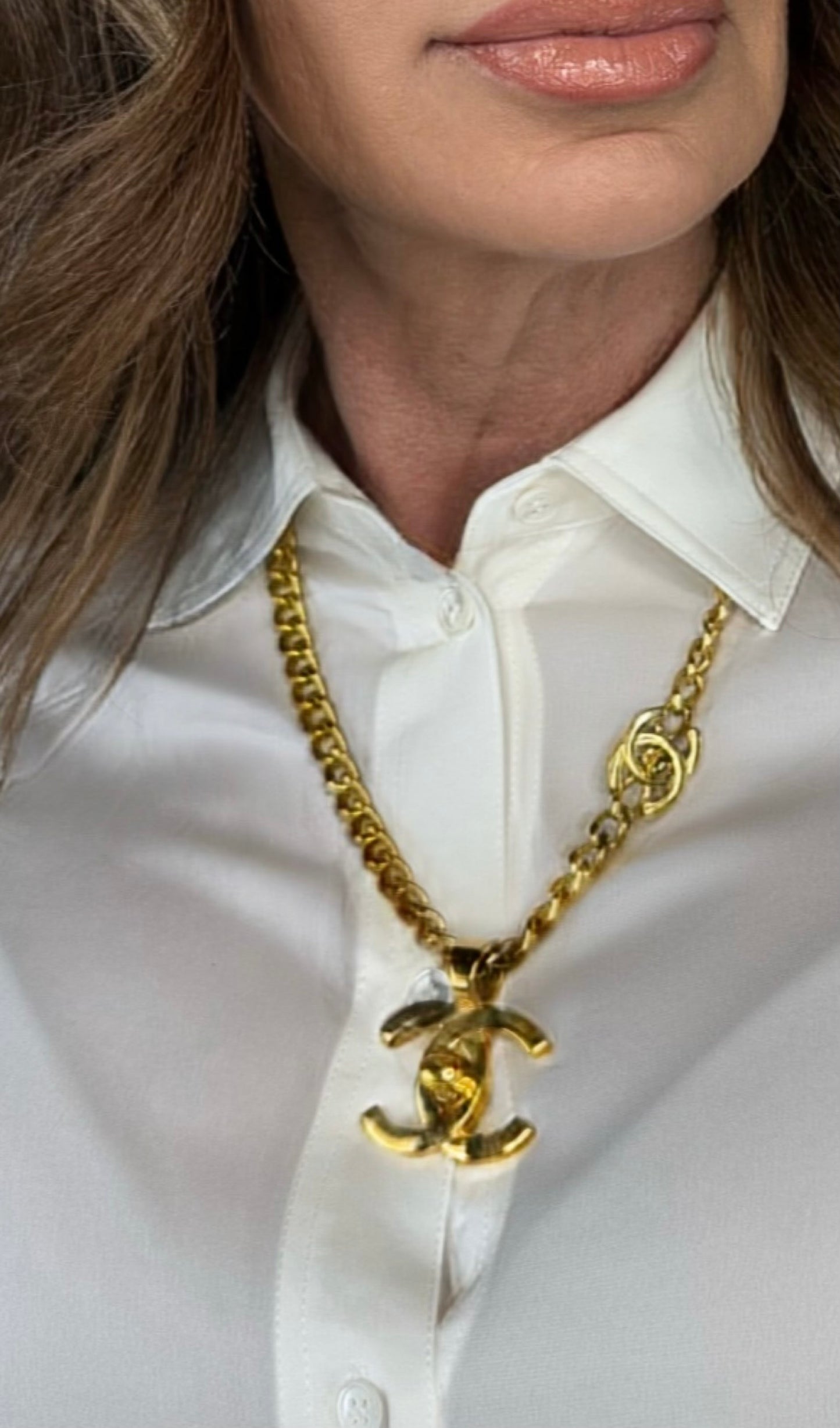 Chanel Rare Double Turn Lock Pendent