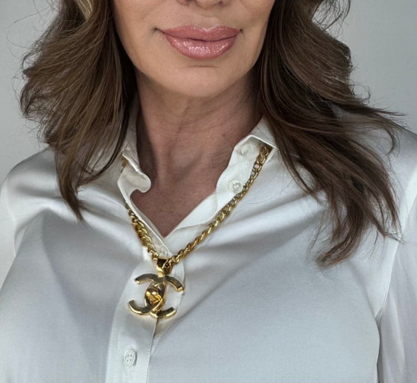 Chanel Rare Double Turn Lock Pendent