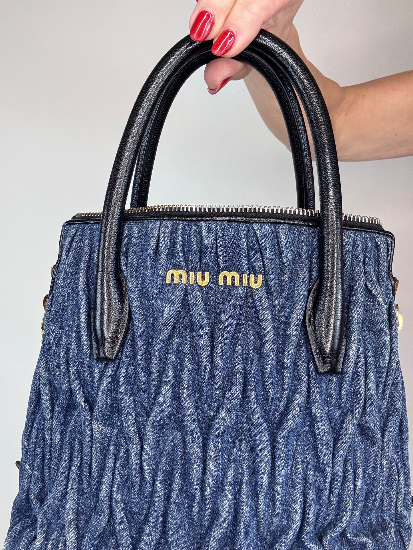 Miu Miu Rare Small Demin Two Way Bag