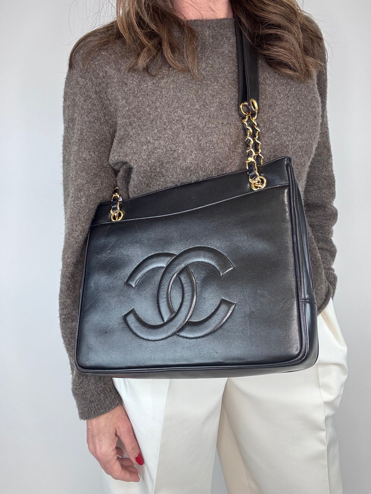 Chanel Vintage Double Sided Lambskin Tote