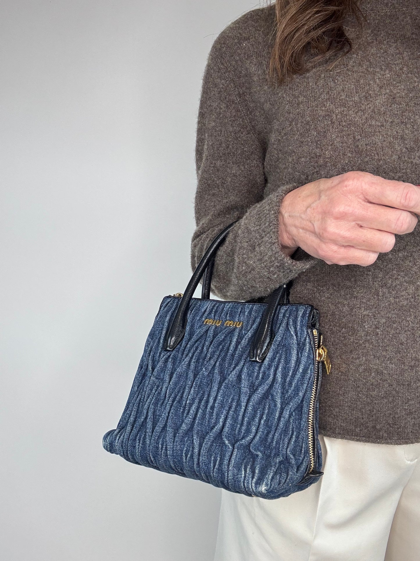 Miu Miu Rare Small Demin Two Way Bag