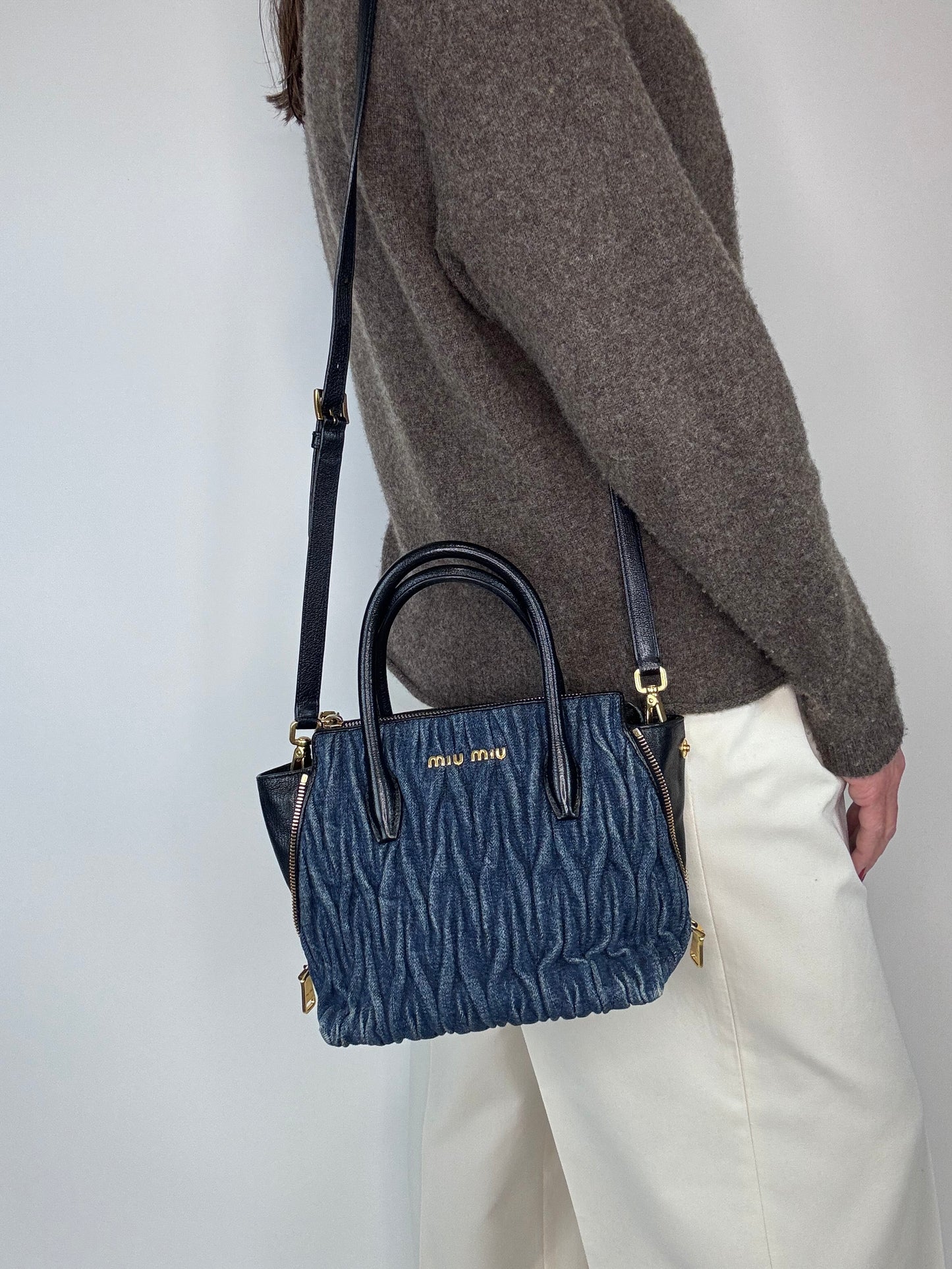 Miu Miu Rare Small Demin Two Way Bag